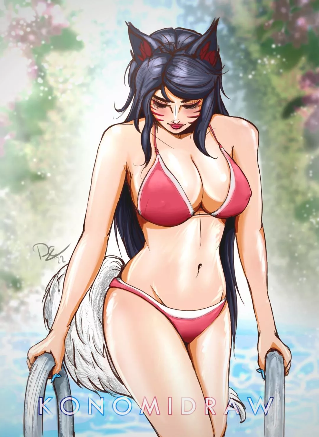 Pool party Ahri (konomidraw)