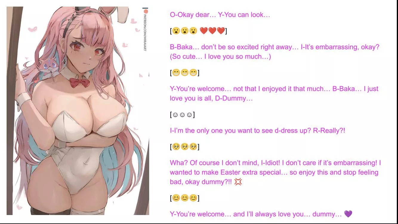 POV: Your Adorable Tsundere Girlfriend Dresses up as a bunny girl because you asked herâ€¦ not like she cared THAT, much, dummy! (She was secretly overjoyed to do it for you tho ðŸ¤) [Wholesome] [Tsundere] [Dress Up] [Bunny Girl] [Compliments] [Romance]