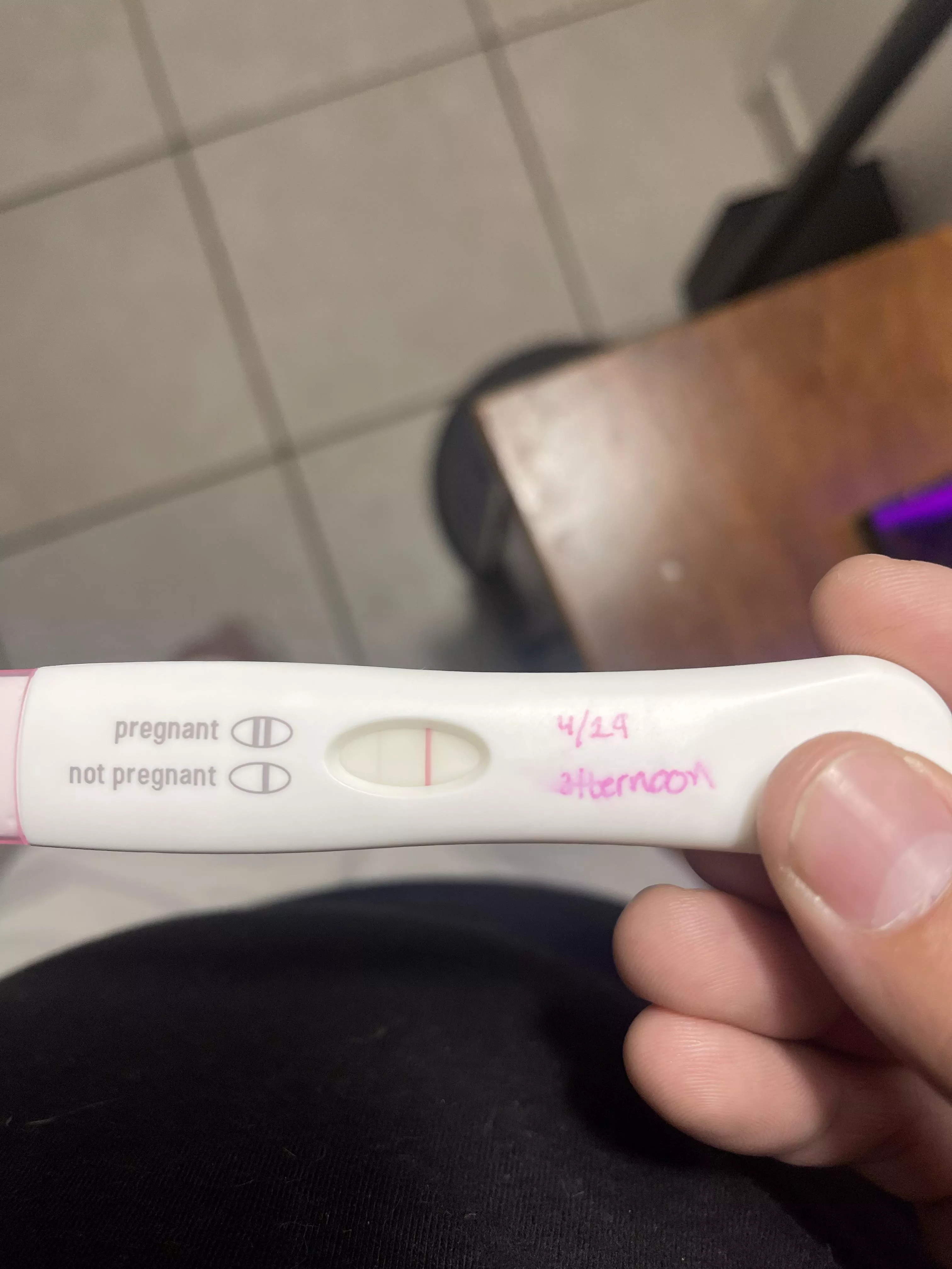 Pregnancy test ! Is my wife pregnant ? Do you see a line ?