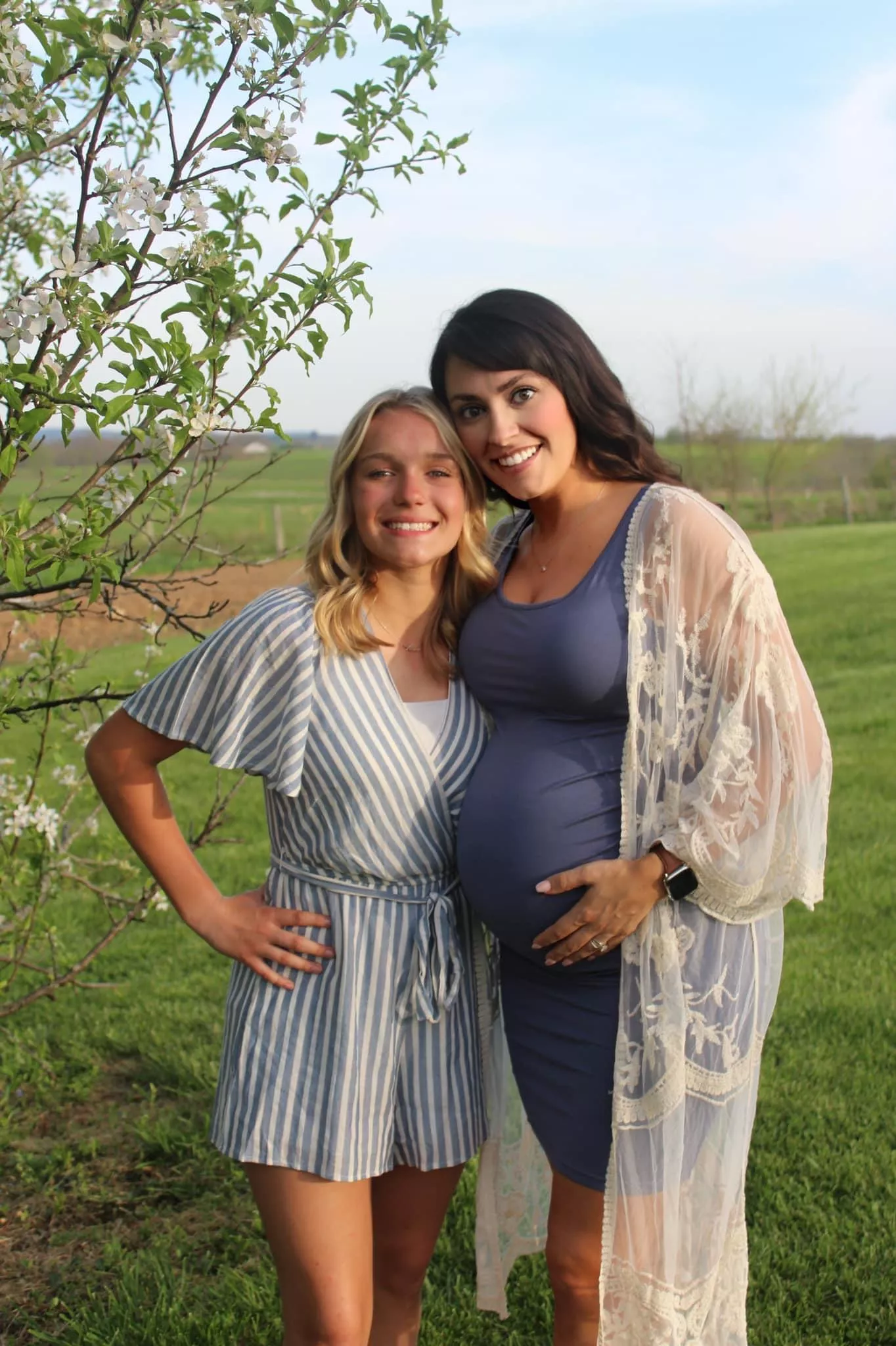 Pregnant mom and her step daughter