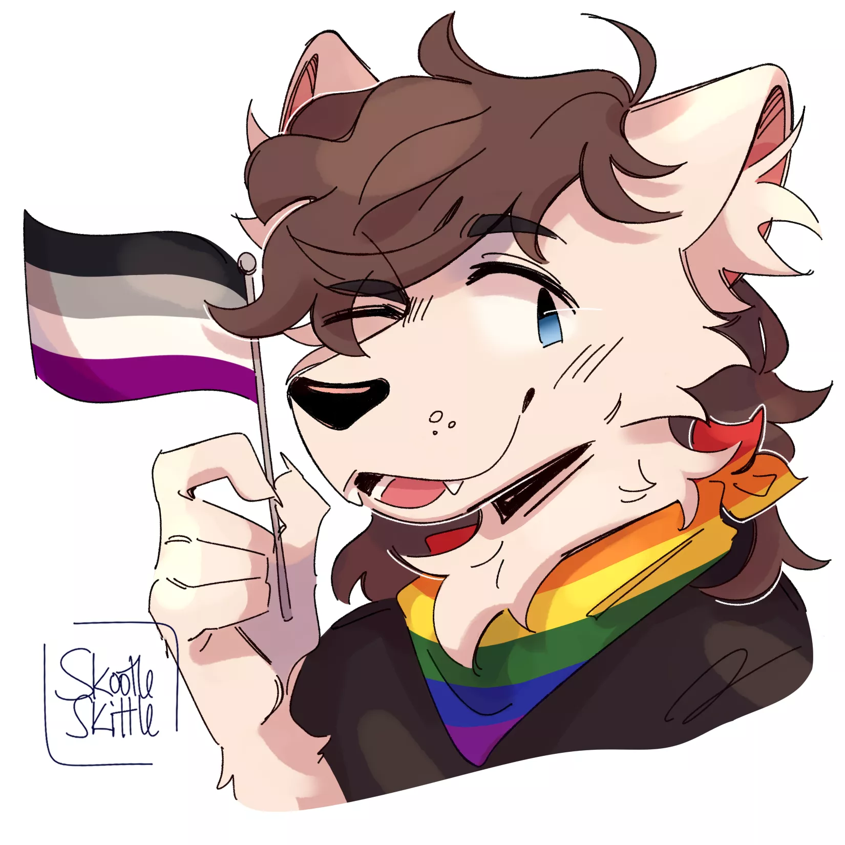 pride YCH for Broadway on Twitter! [art by me @skootleskittle]