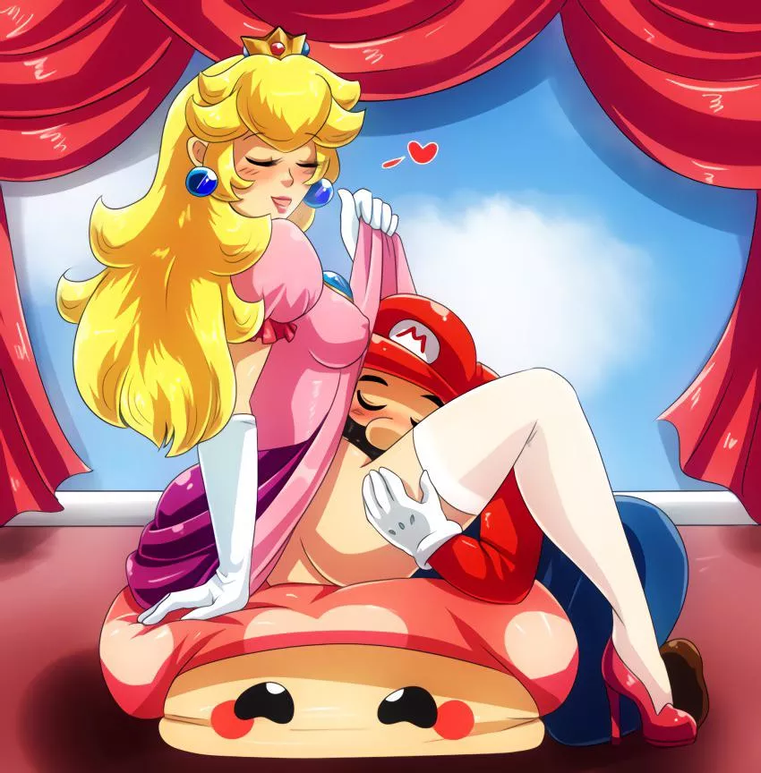 Princess Peach being licked (pineappleicious)