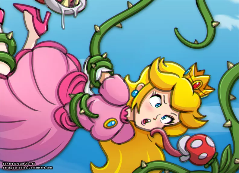 Princess Peach Piranha Tentacle Bondage ( StickyScribbles )