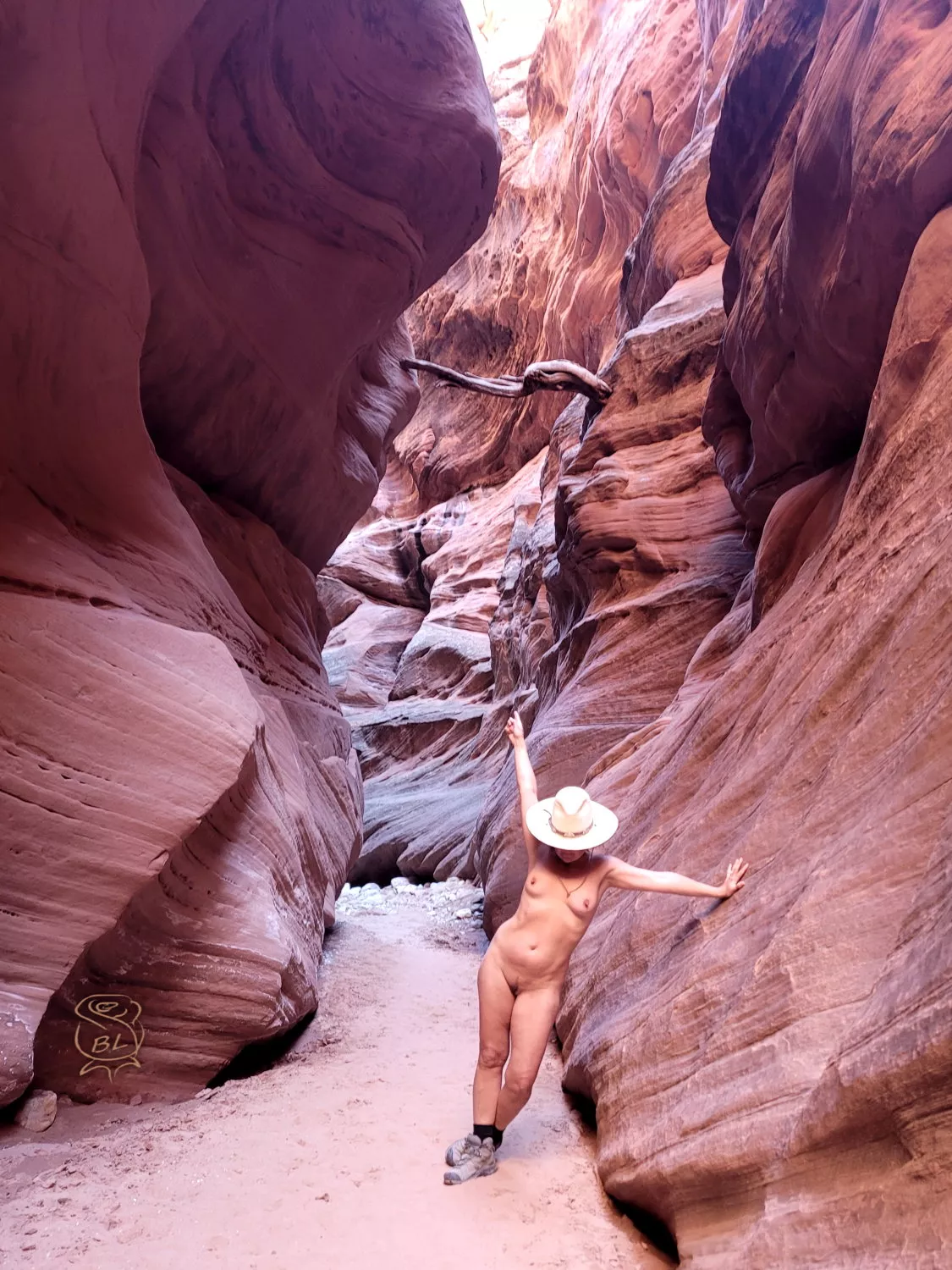 PSA - Slot Canyons pose serious danger for flash flooding. Stuck limbs and other debris reveal how high the water can get â˜ðŸ¼ðŸ˜¬