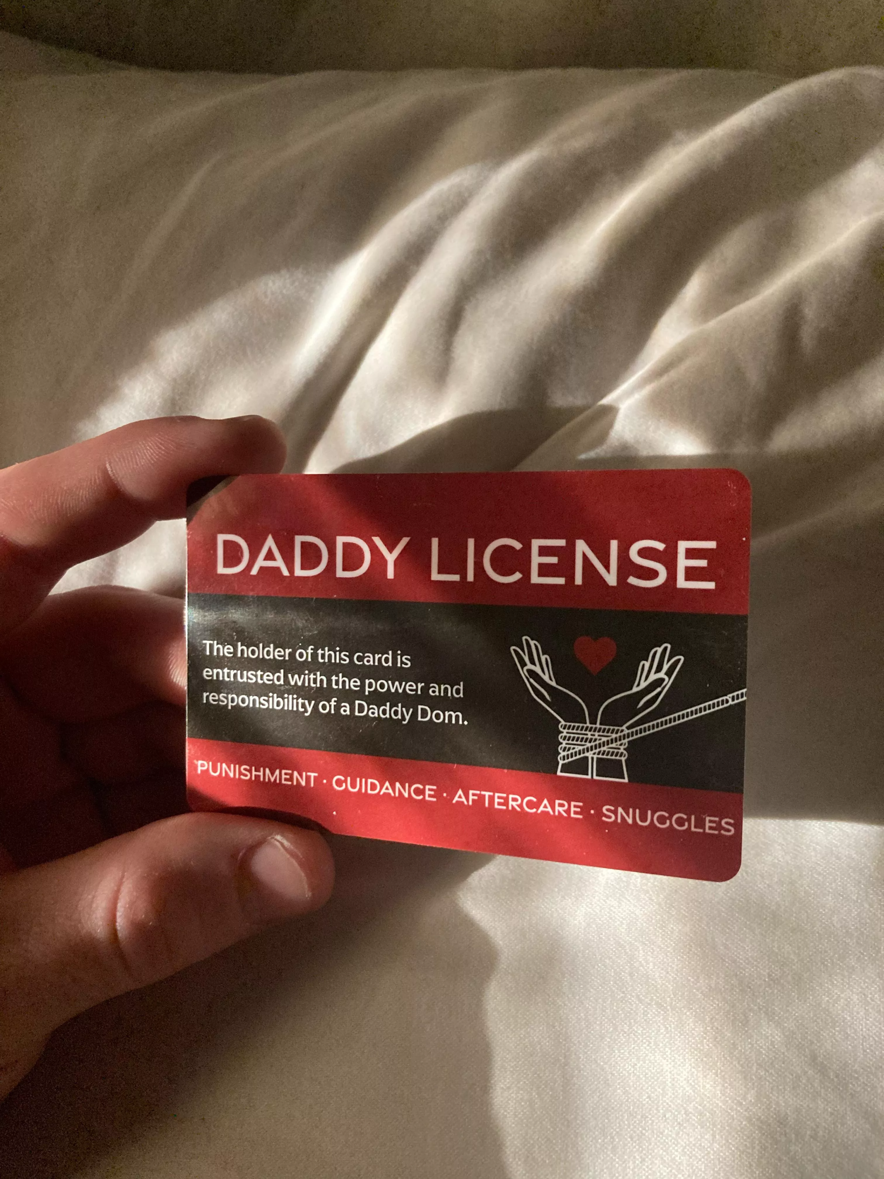 Punishment. Guidance. Aftercare. Snuggles. Daddy License is always on me and always in effect😈🦮💆‍♀️🤗🥰