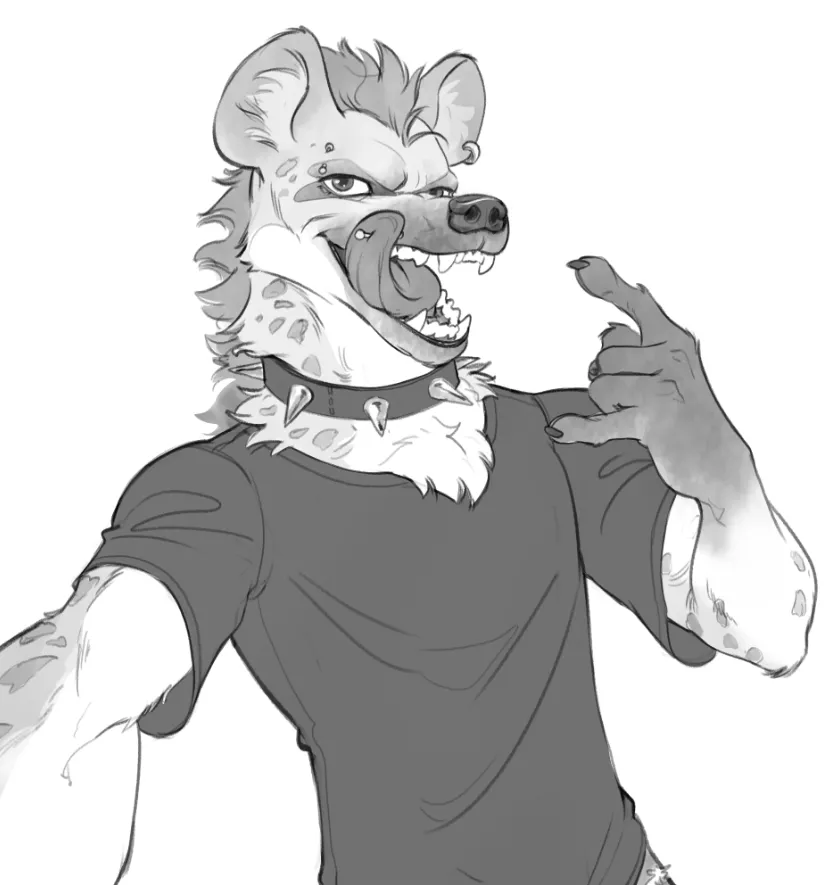 Punk hyena dude in progress