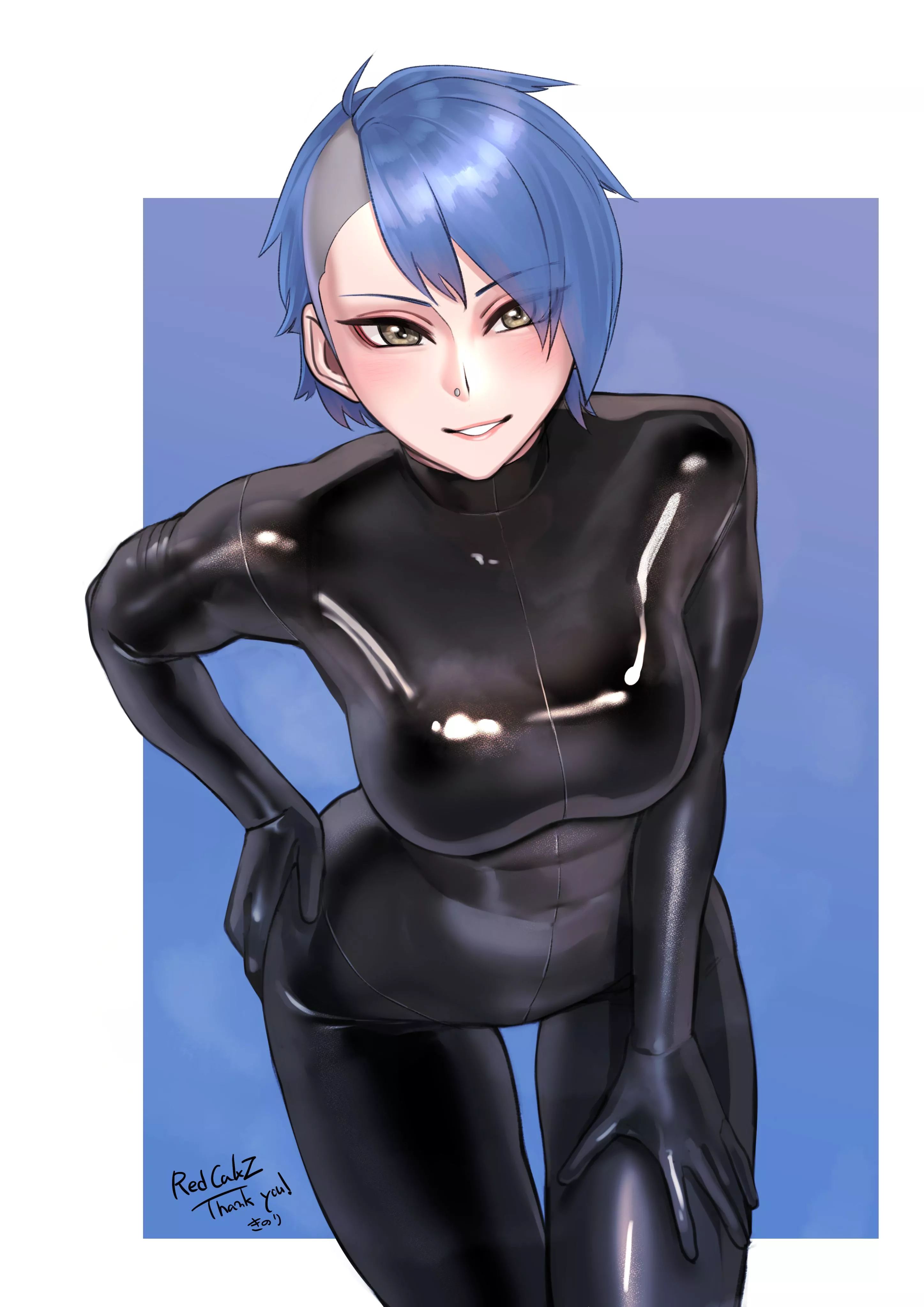 Punkish Blue Haired Cutie In A Rubber Suit (Kilye Kairi ) [Original]