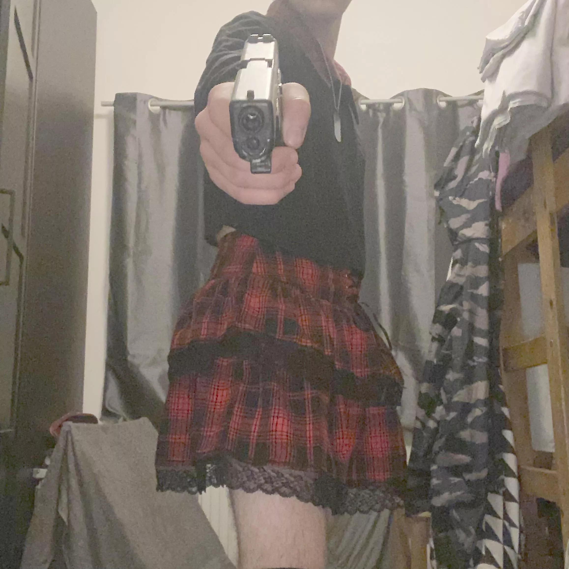 Put the thigh highs in the bag! (Fake gun)