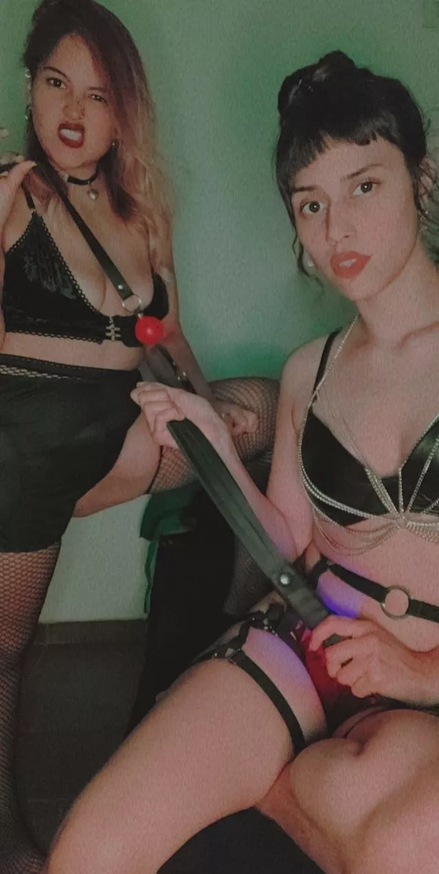 Queens dommes like us are only going to cover your mouth and give you whips as you deserve