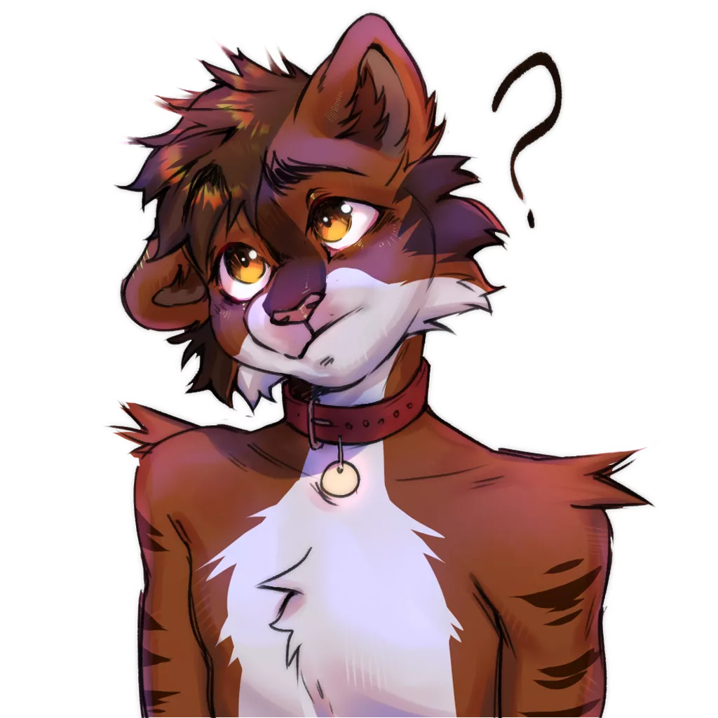 questioning catty sticker (art by me)