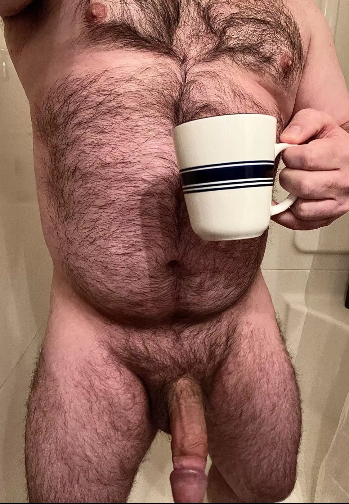 Quick cup in the shower before going to mass. Or do you want to make us late and share this with me?