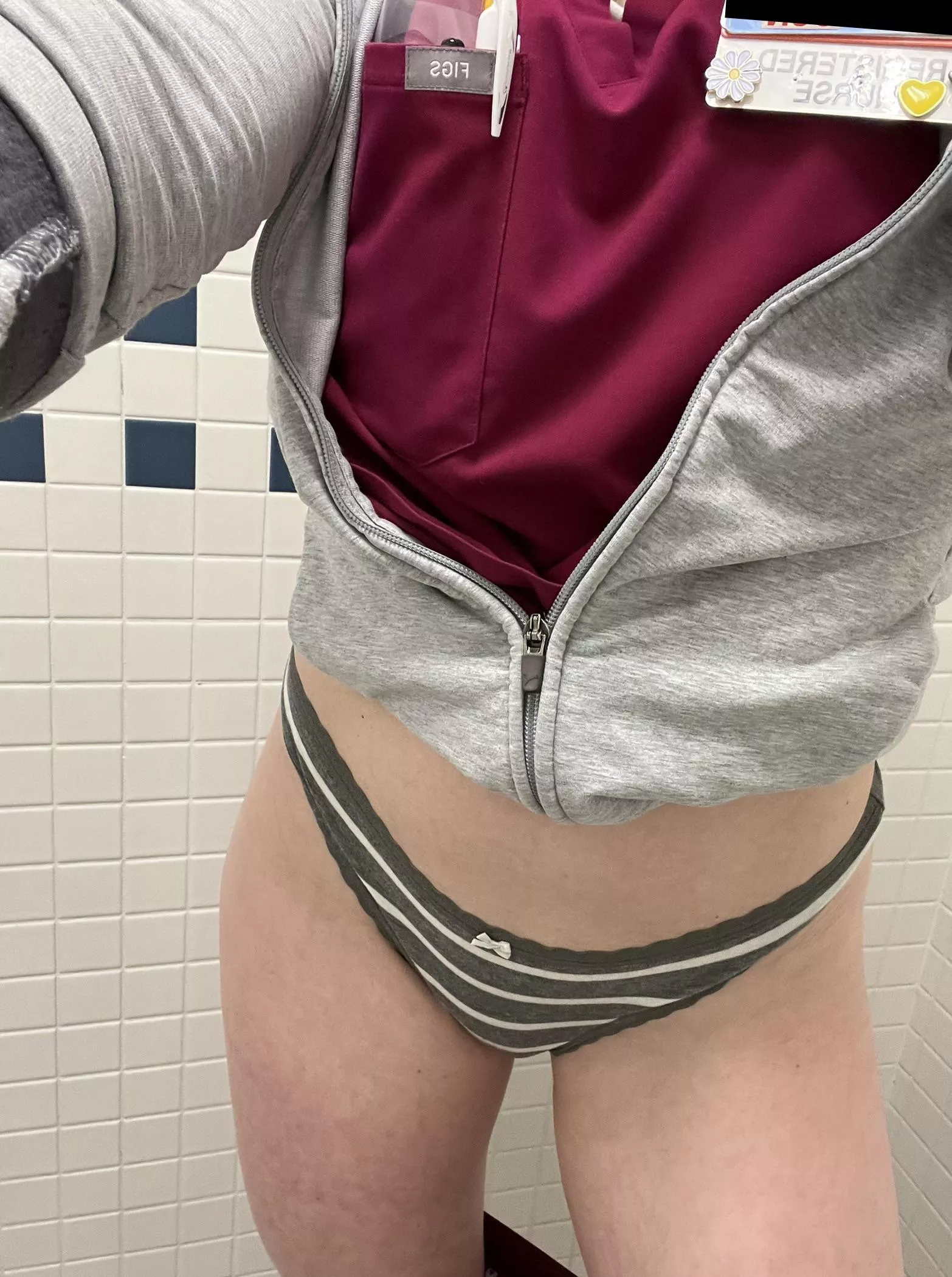 Quick panty flash before my shift