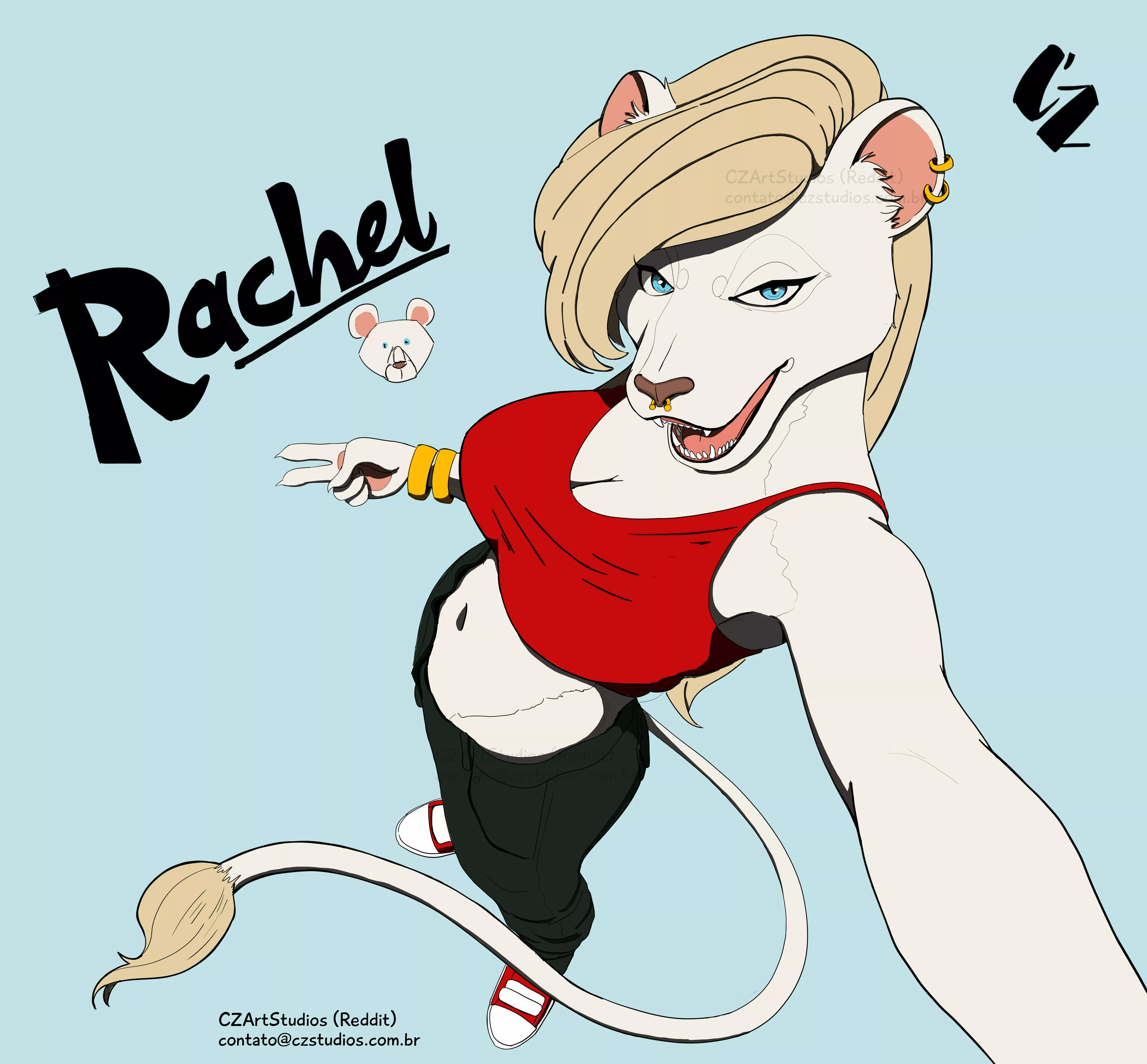 Rachel - A stylish albino lioness - She is best friends with Rebecca (previously posted) and dreams of being a fashion designer