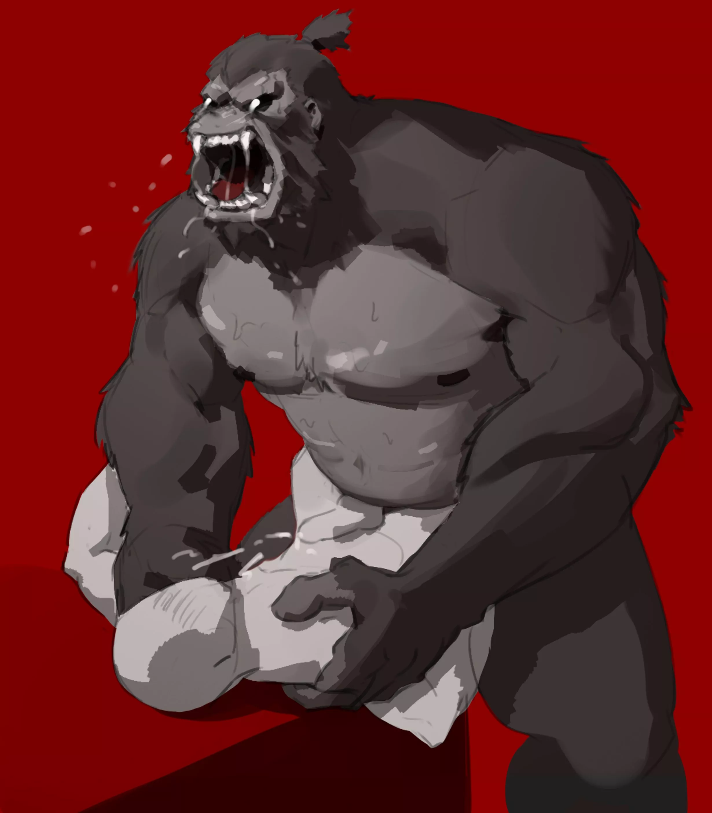 Raging gorilla by [Goblino_Shooxo] me