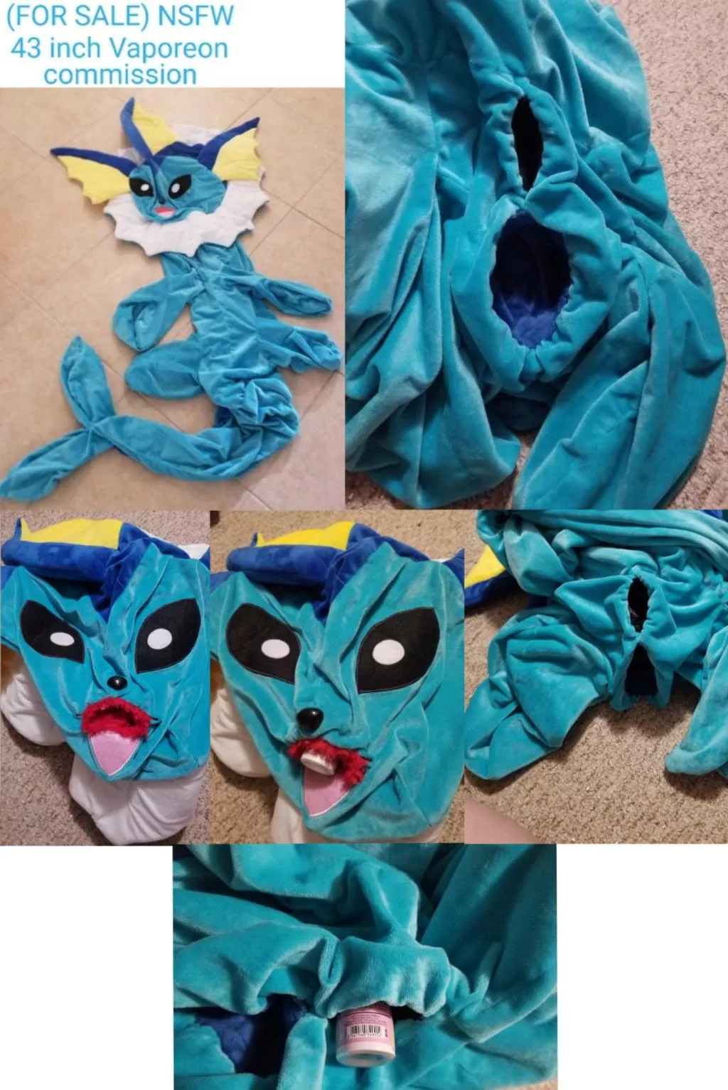 Recently commissioned NSFW fuckable giant feral female Pokemon eeveelution Vaporeon with useable mouth, anus and Bad Dragon/Alien fleshlights compatible vagina [F]