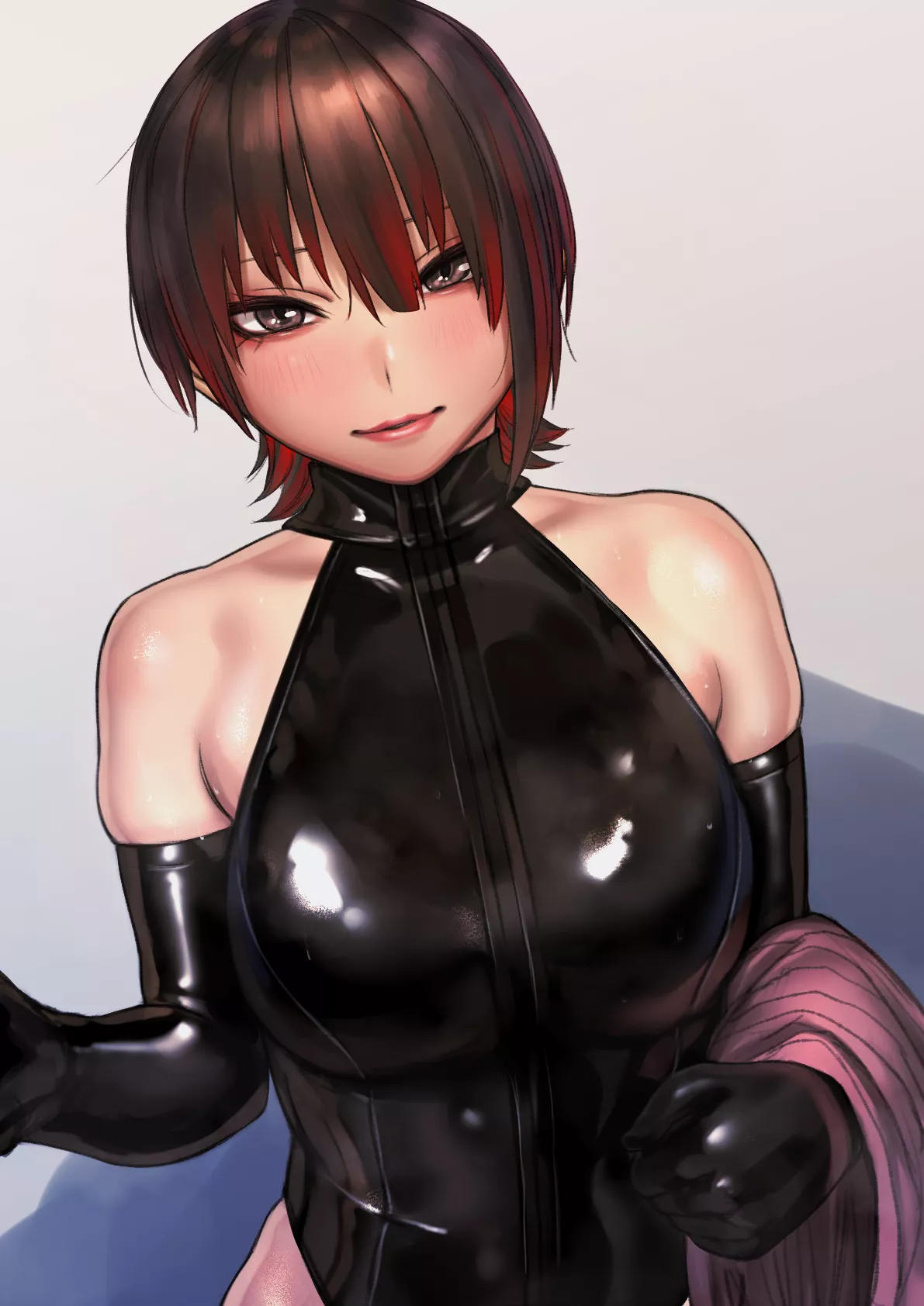 Red And Black Haired Girl In A Latex Leotard (Kilye Kairi ) [Original]