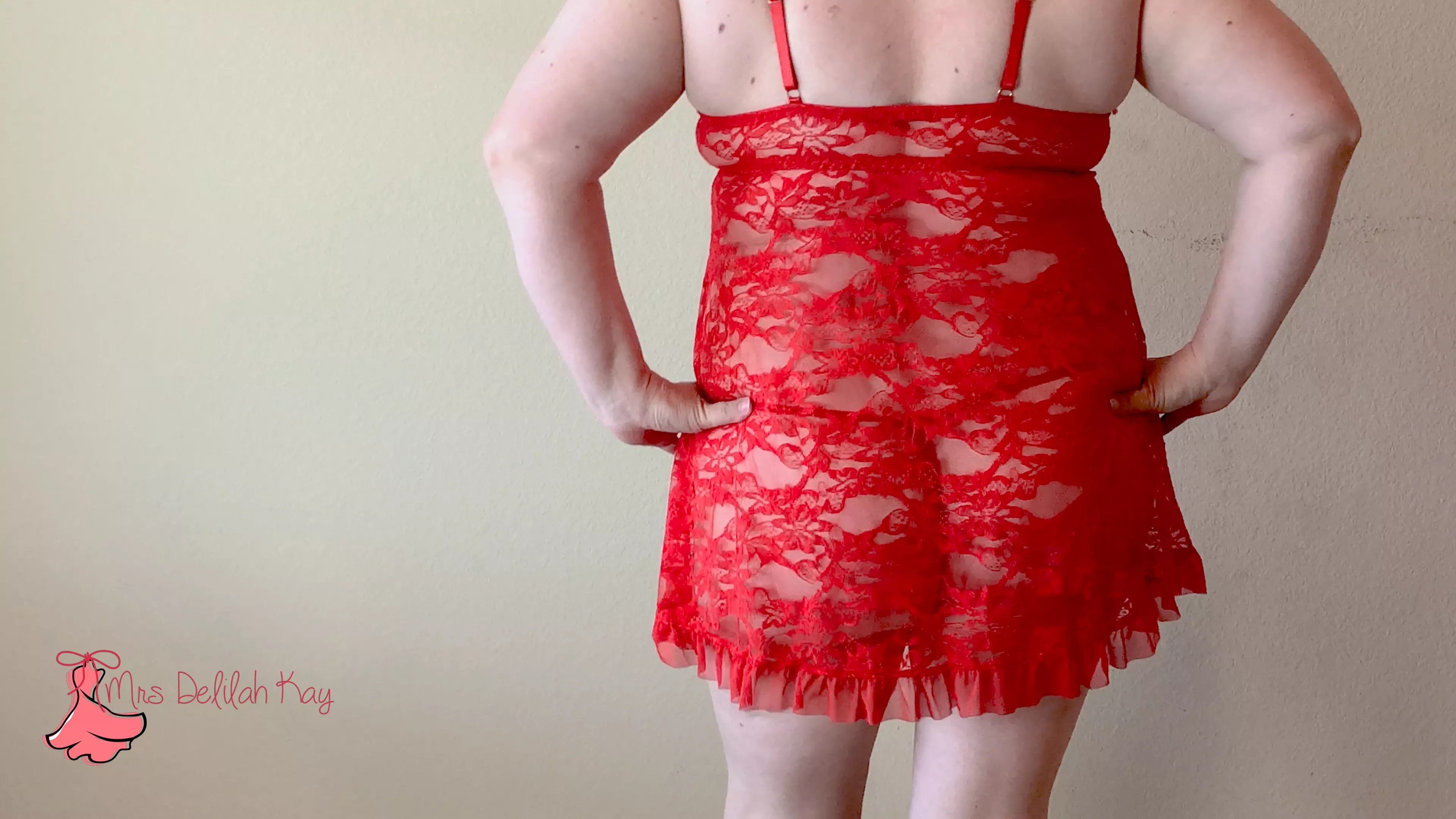 red lace from behind....