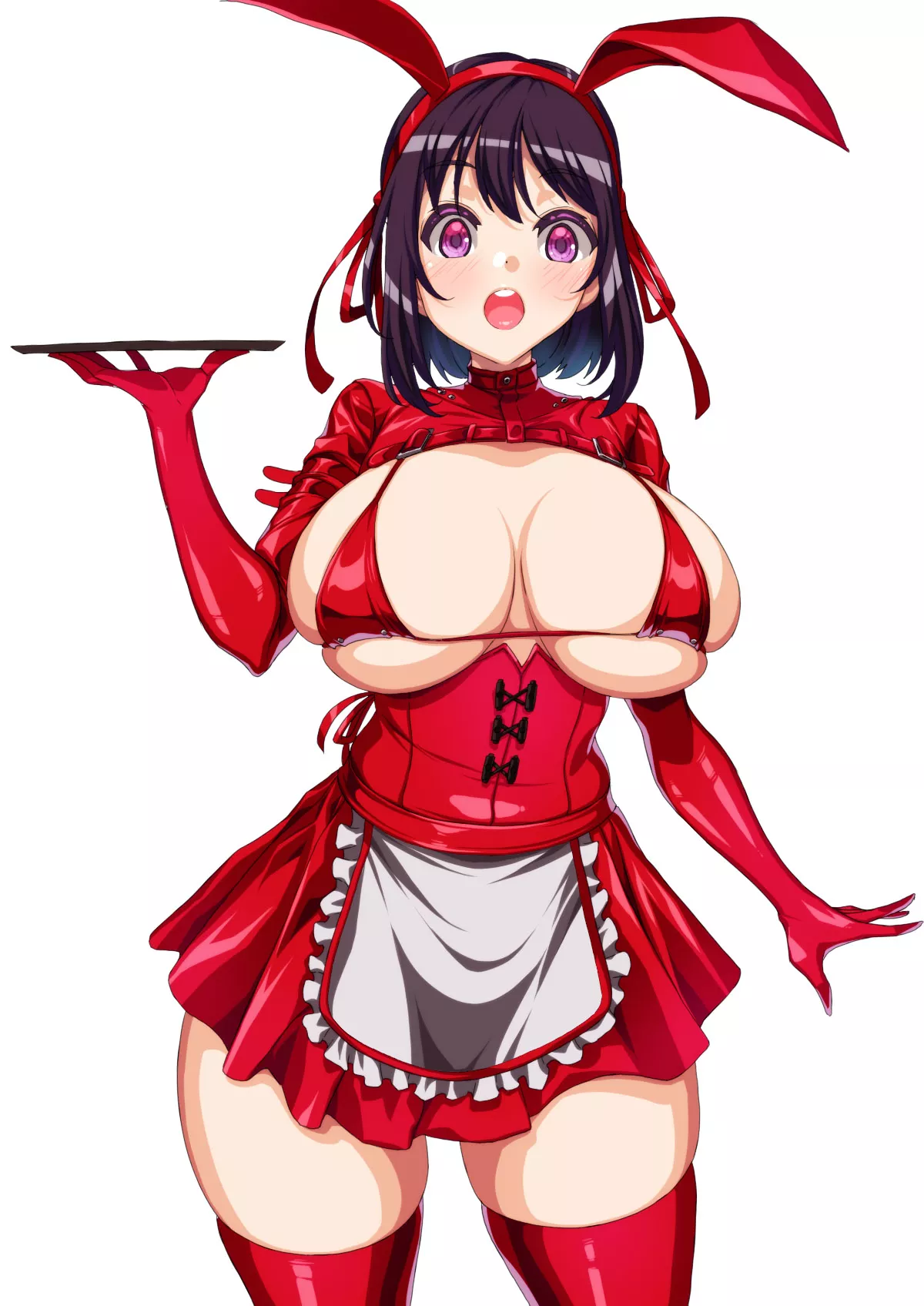 Red Latex Bunny Girl Maid (Rantia ) [Original]