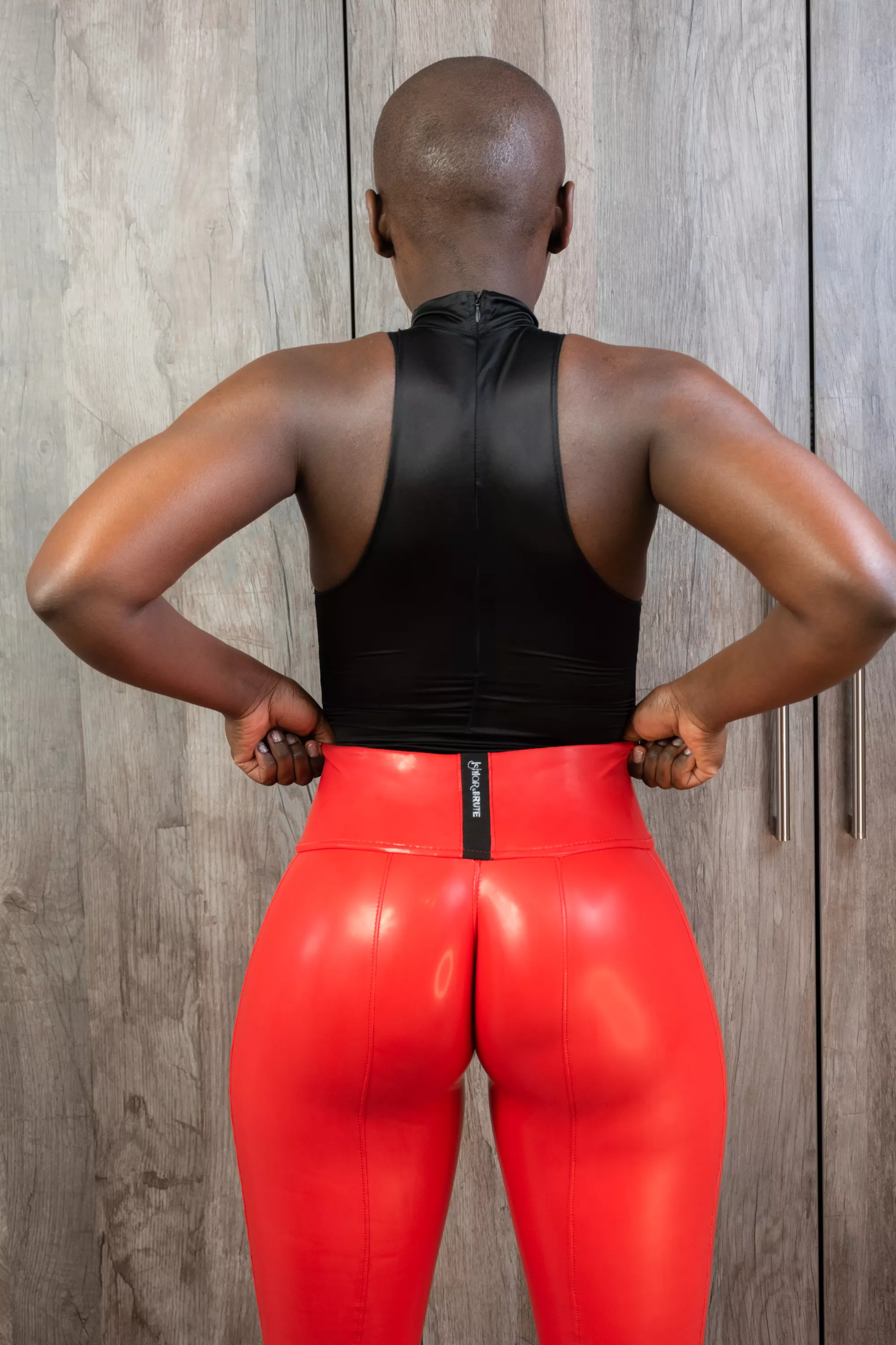 Red Latex Leggings