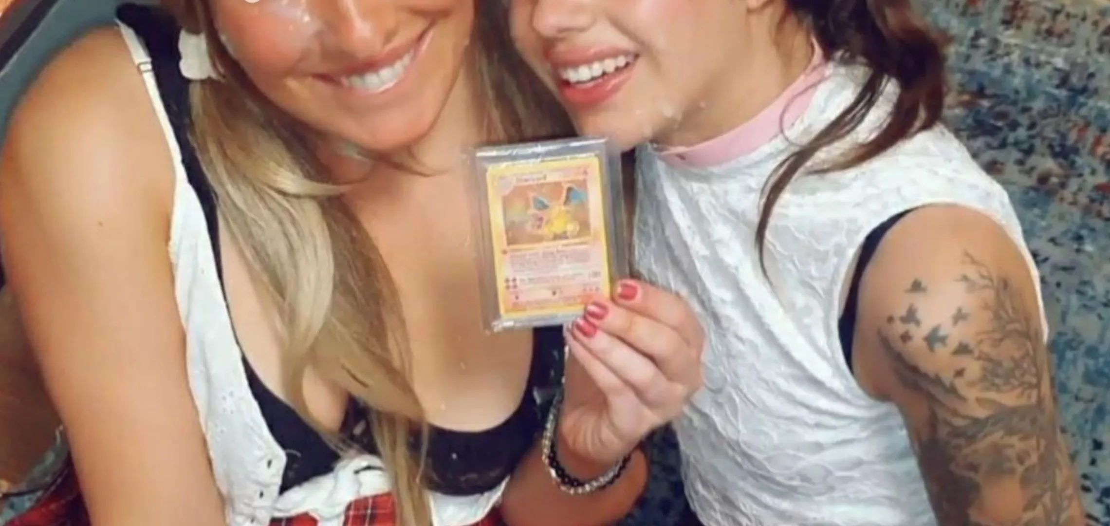 Redditor Cums on both of our faces for a 1st edition Charizard card