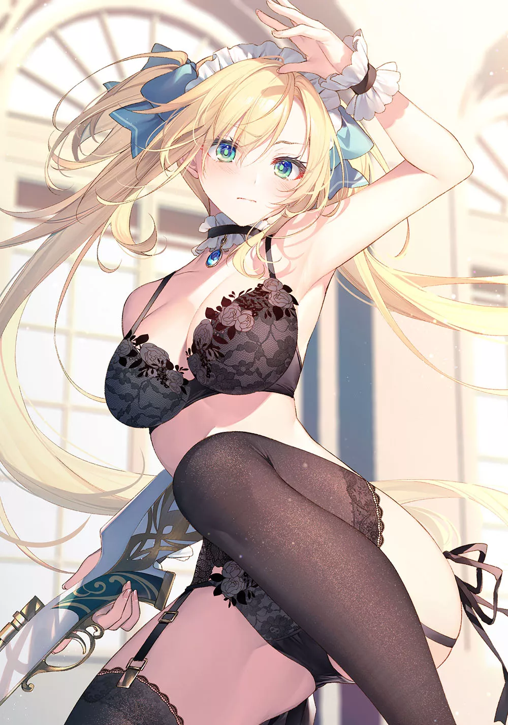 Regina Mercedes in black lingerie [Seiken Gakuin no Maken Tsukai]