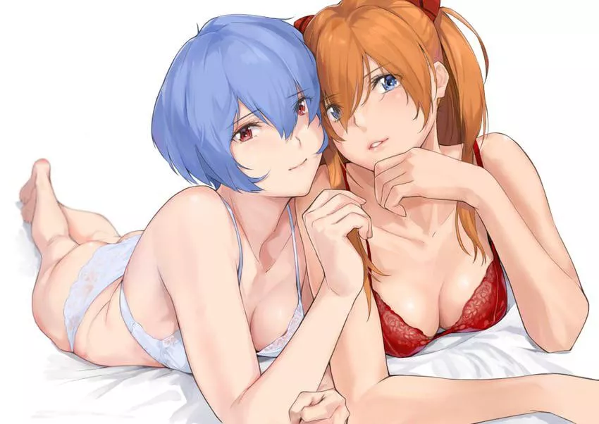 Rei and Asuka [Neon Genesis Evangelion]