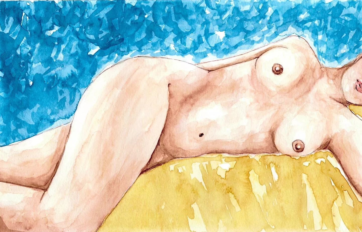 rest, by me, watercolor, 2022