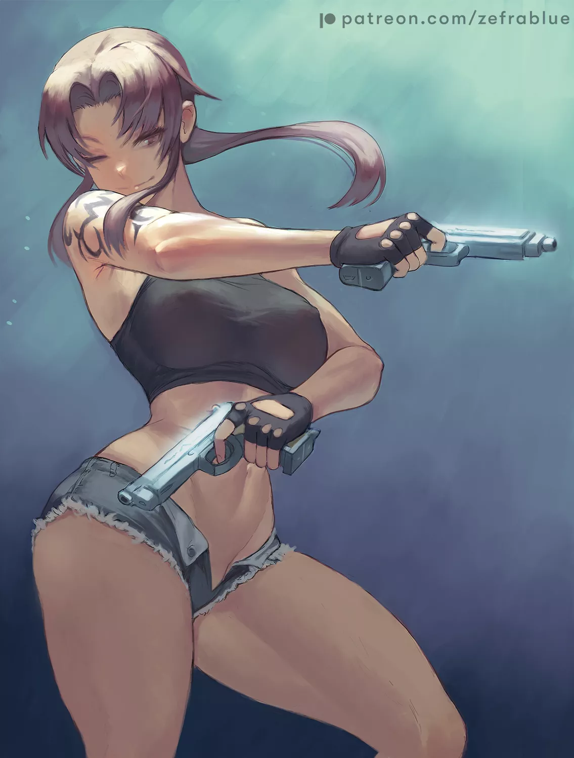 Revy takes aim [Black Lagoon] (Zefrablue)