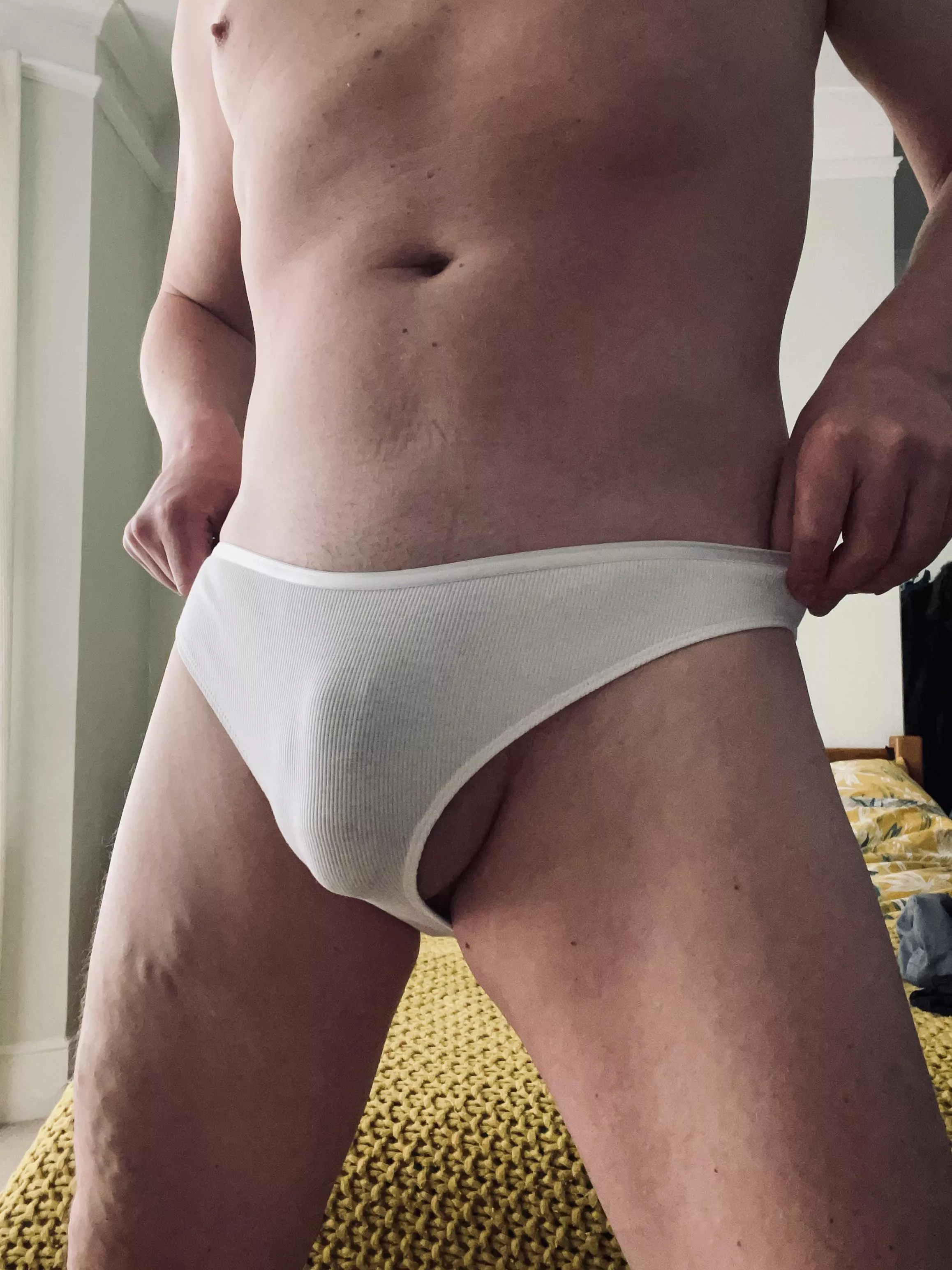 Ribbed cotton panties feeling so right!