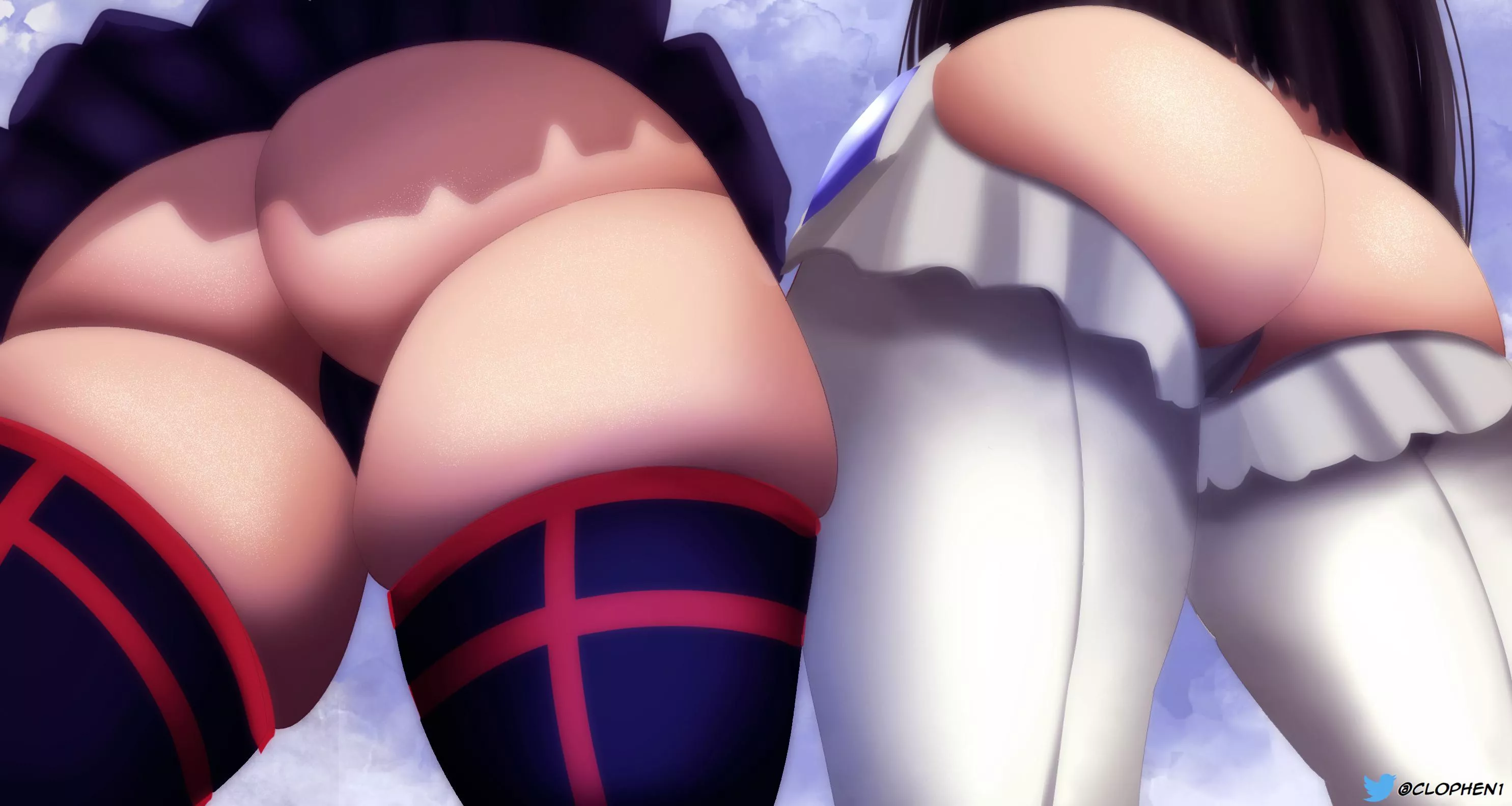 Ryuko and Satsuki's thick ass - [Clophen]