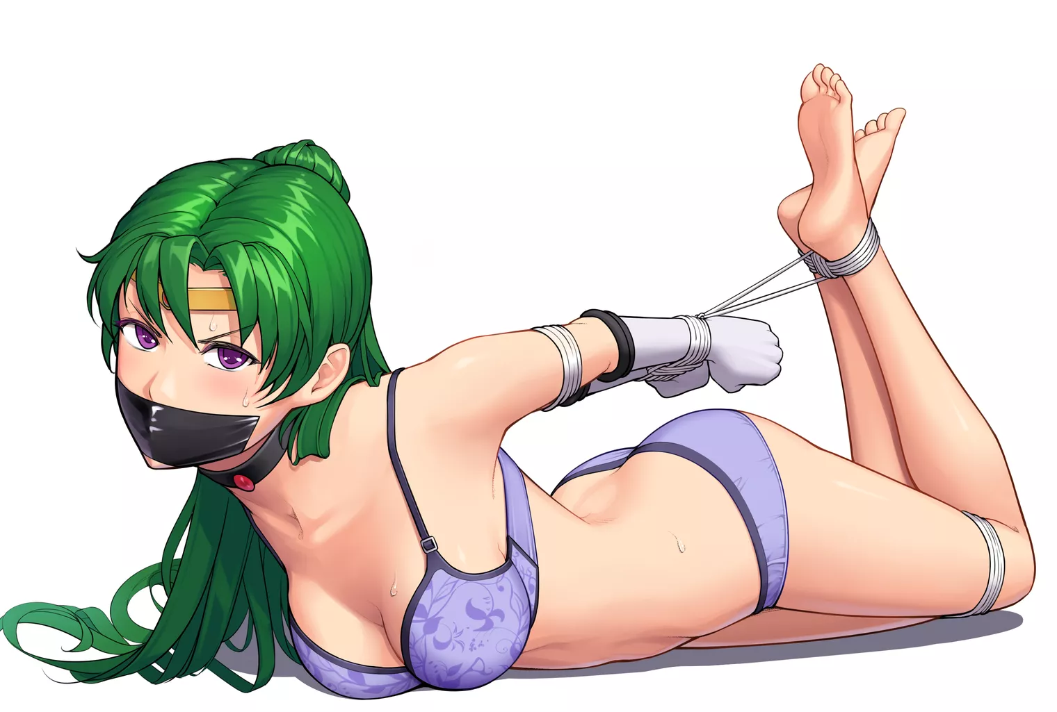 Sailor Pluto is hogtied