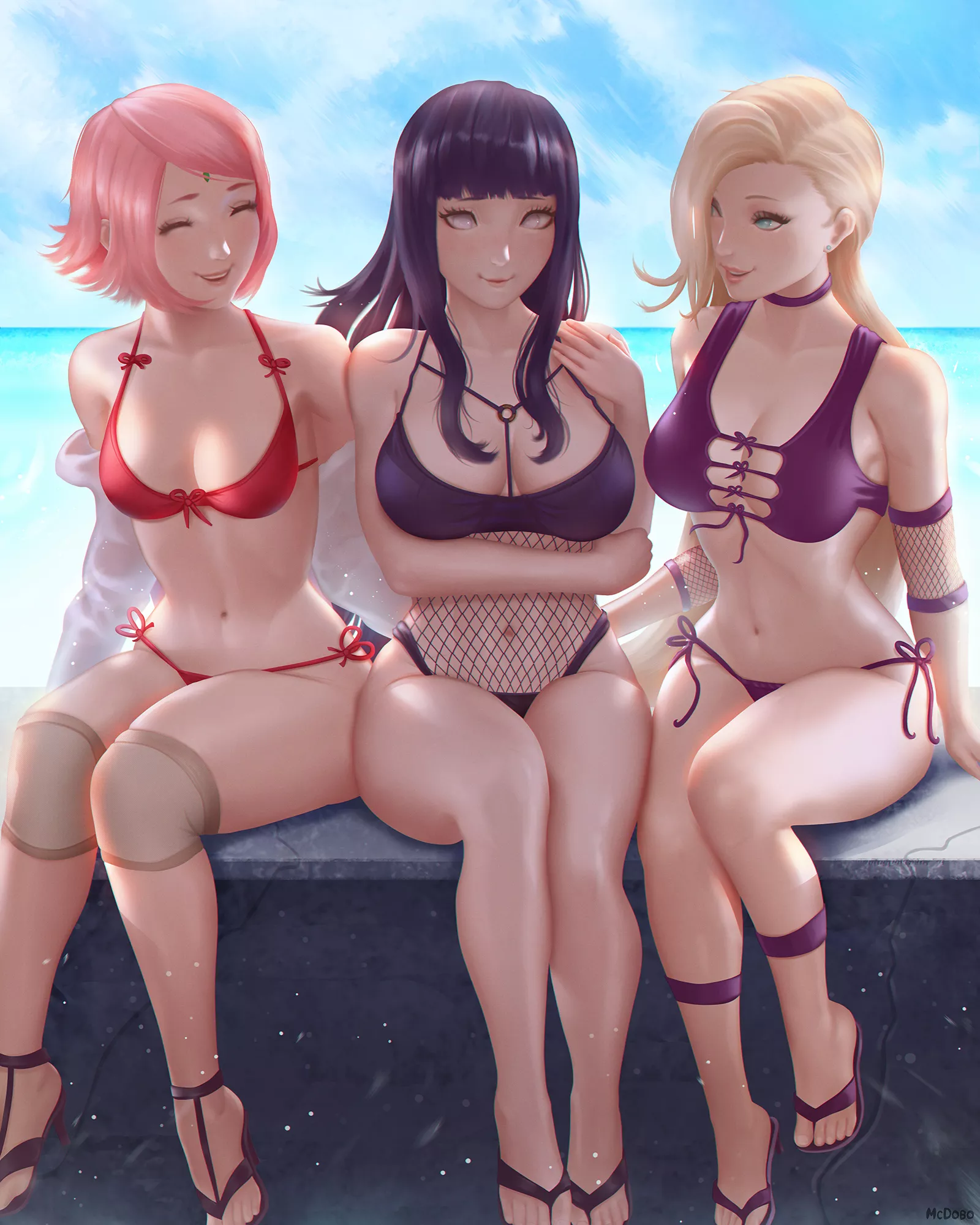 Sakura, Hinata and Ino beach day (McDobo)