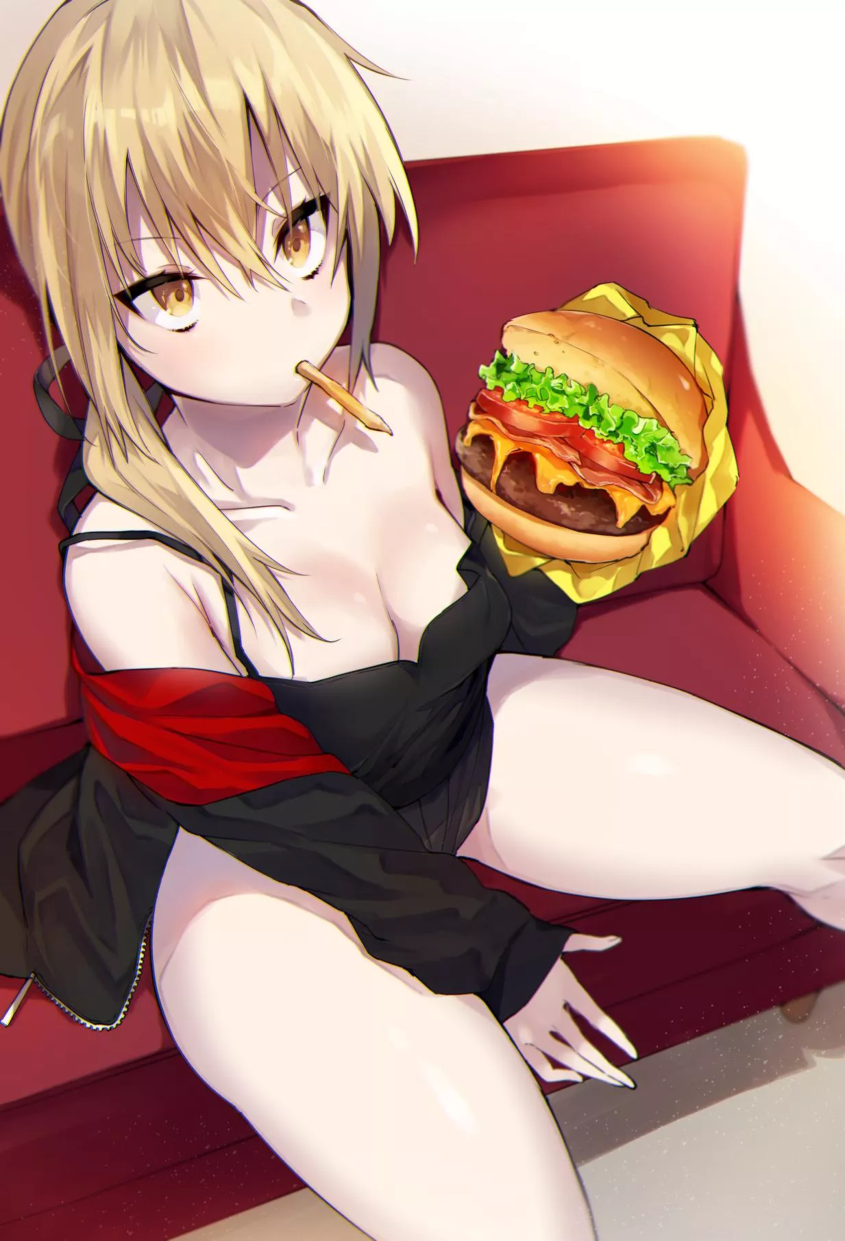 Salter enjoying her burger [fate grand order] by (ã ã«ã¾ã‚‹)