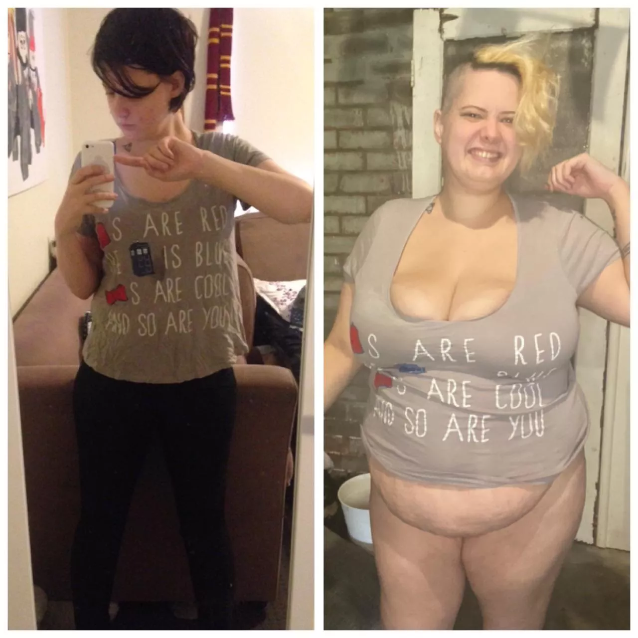 Same top! 60kgs+ difference!