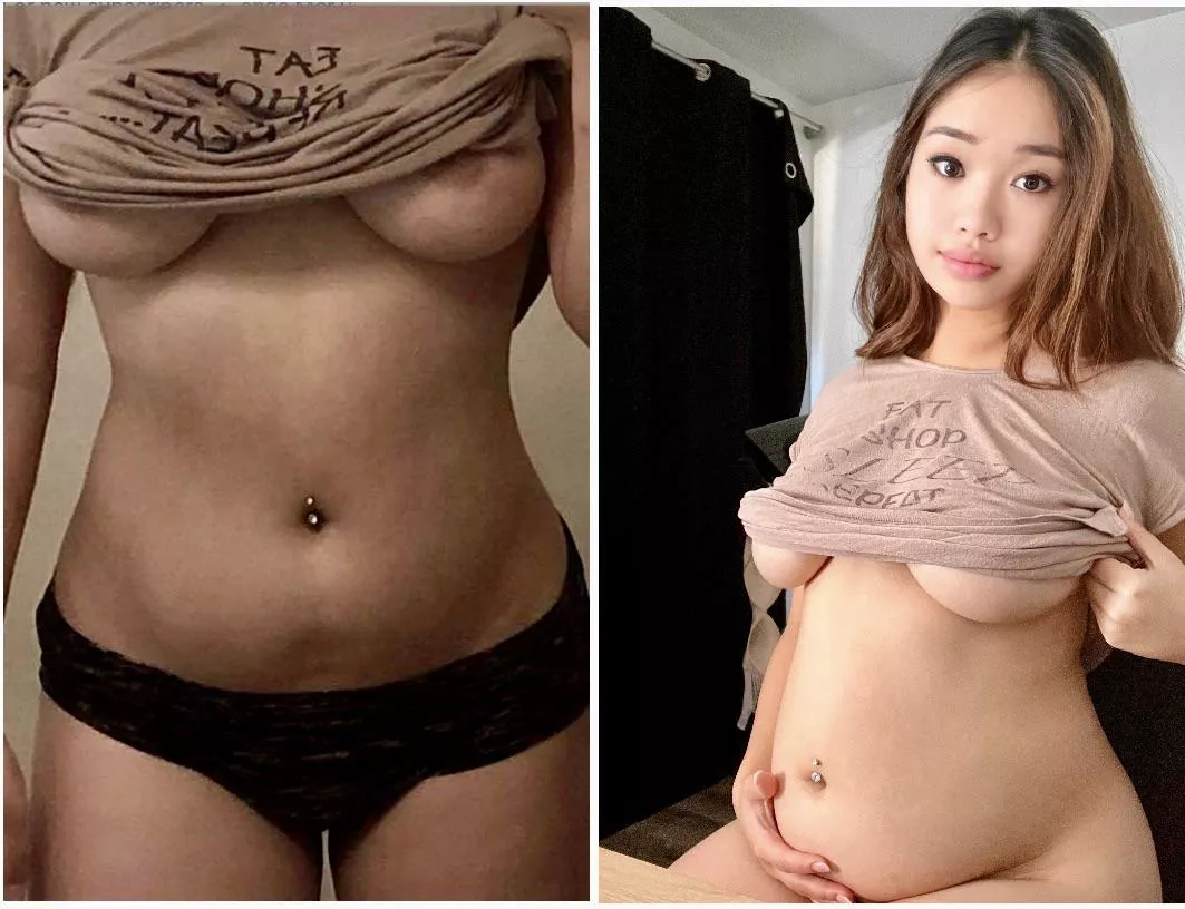 Same top, different belly 🐽 Hope you love the face reveal!