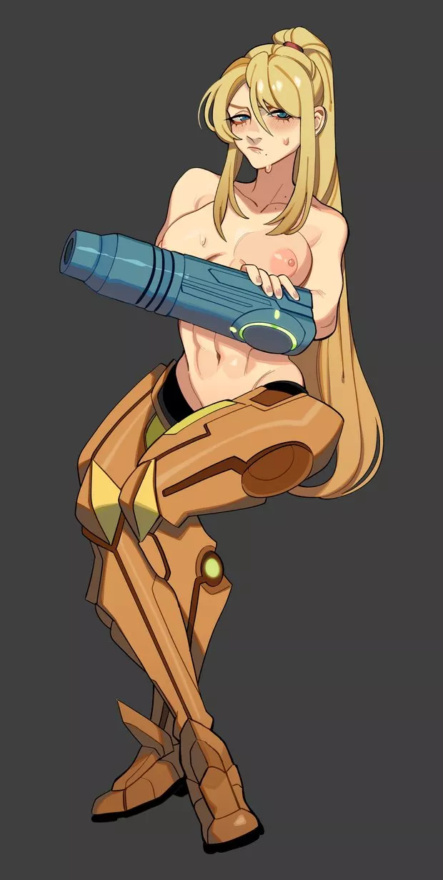 Samus forgot half of her suit at the ship (porqueloin)