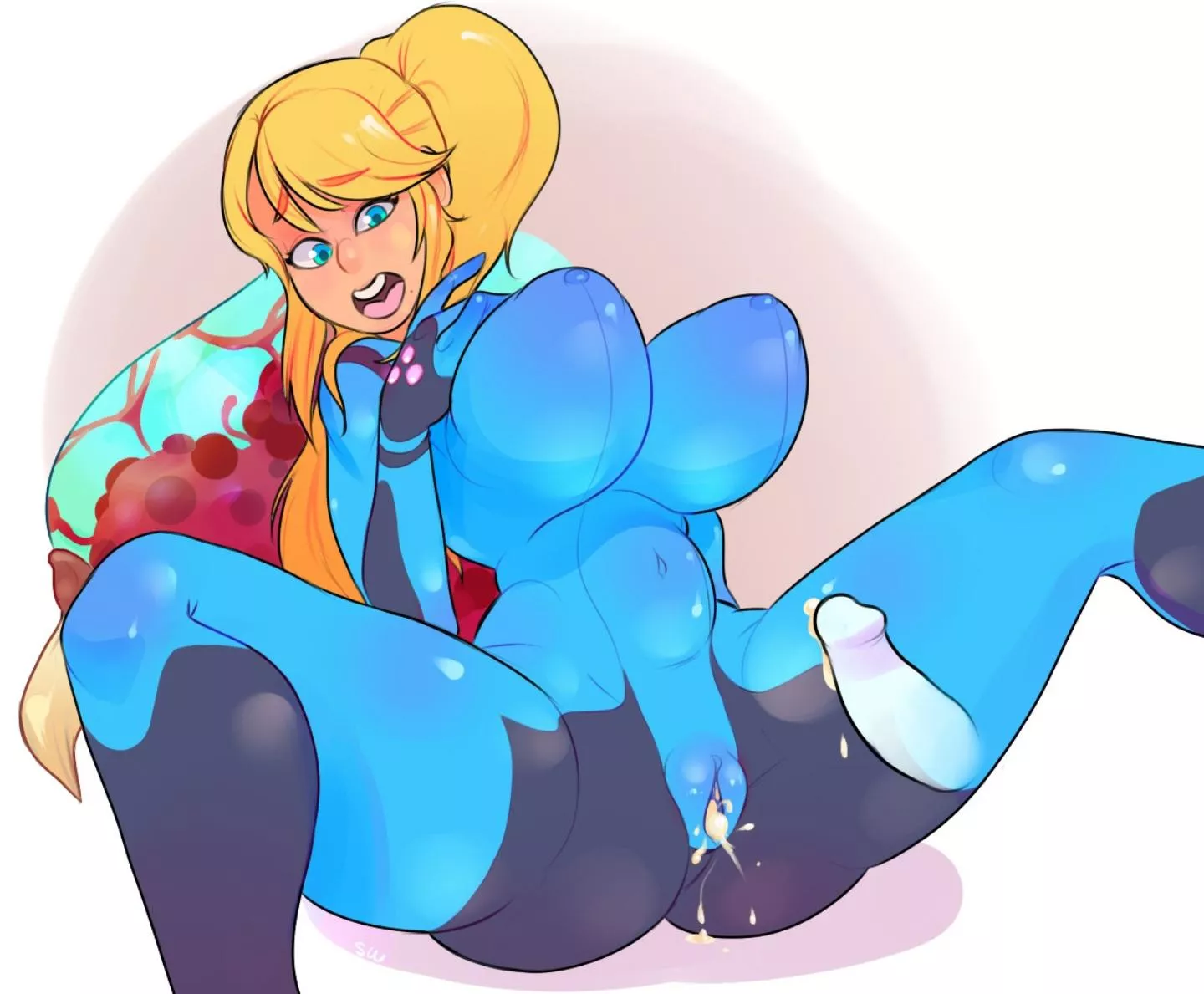 Samus get's jizz in her Pussy