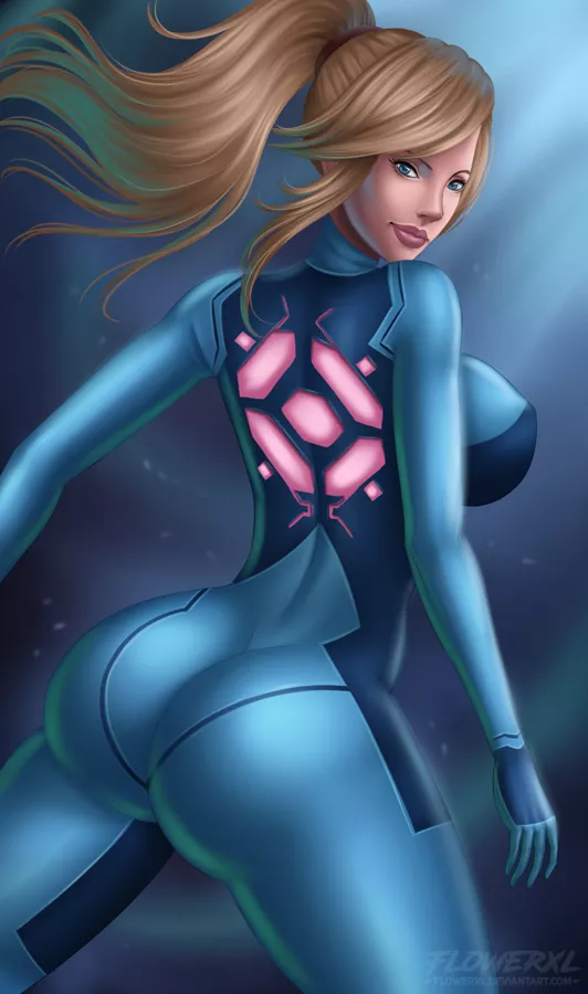 Samus looking sideways [Flowerxl on DeviantArt]