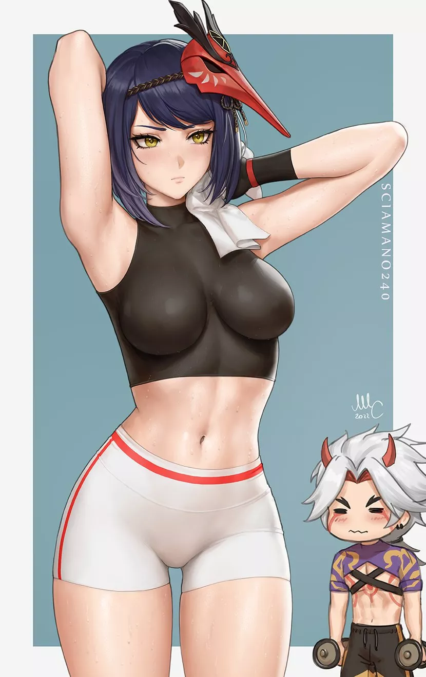 Sara in gym wear (Sciamano240) [Genshin Impact]