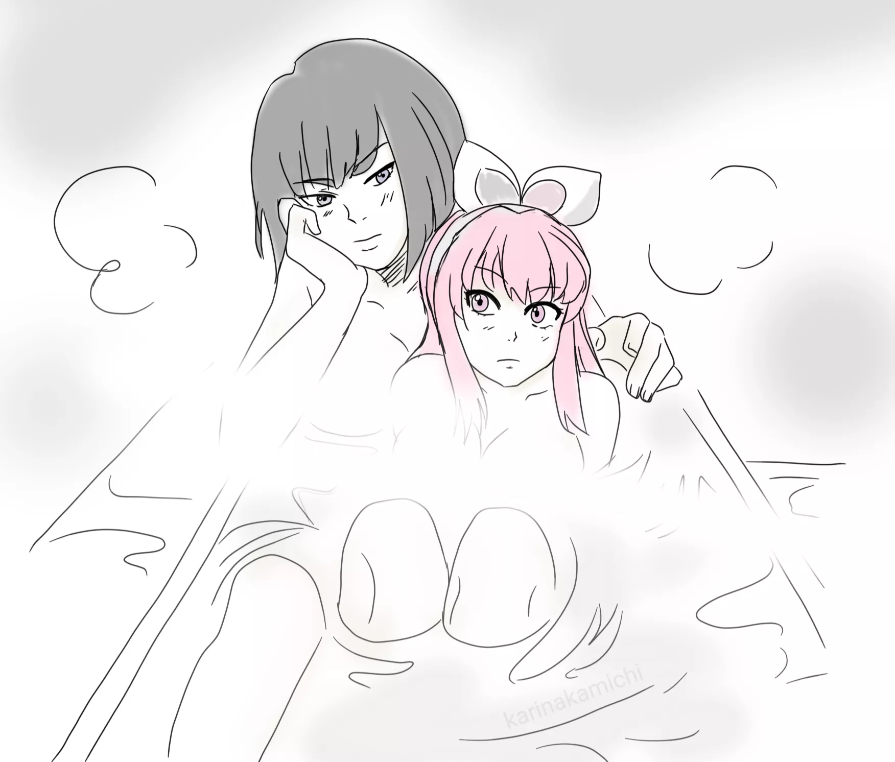 satsuki and nonon taking a bath [Kill la Kill]