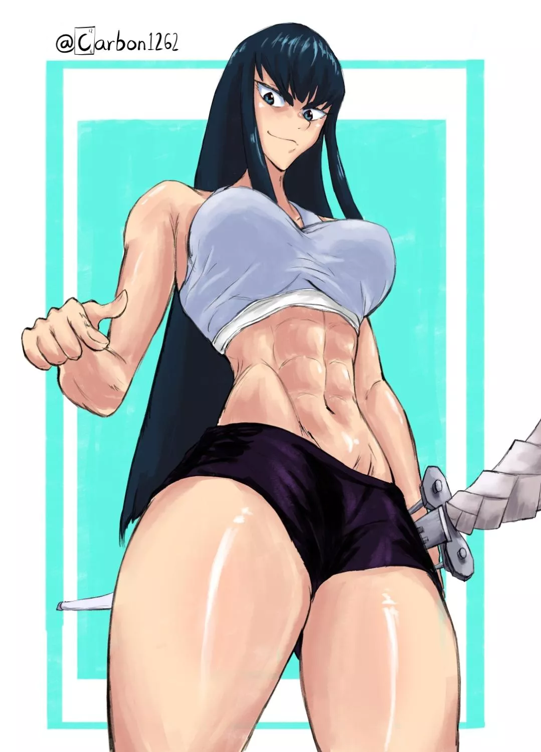 Satsuki in gymwear by @carbon1262 on twitter