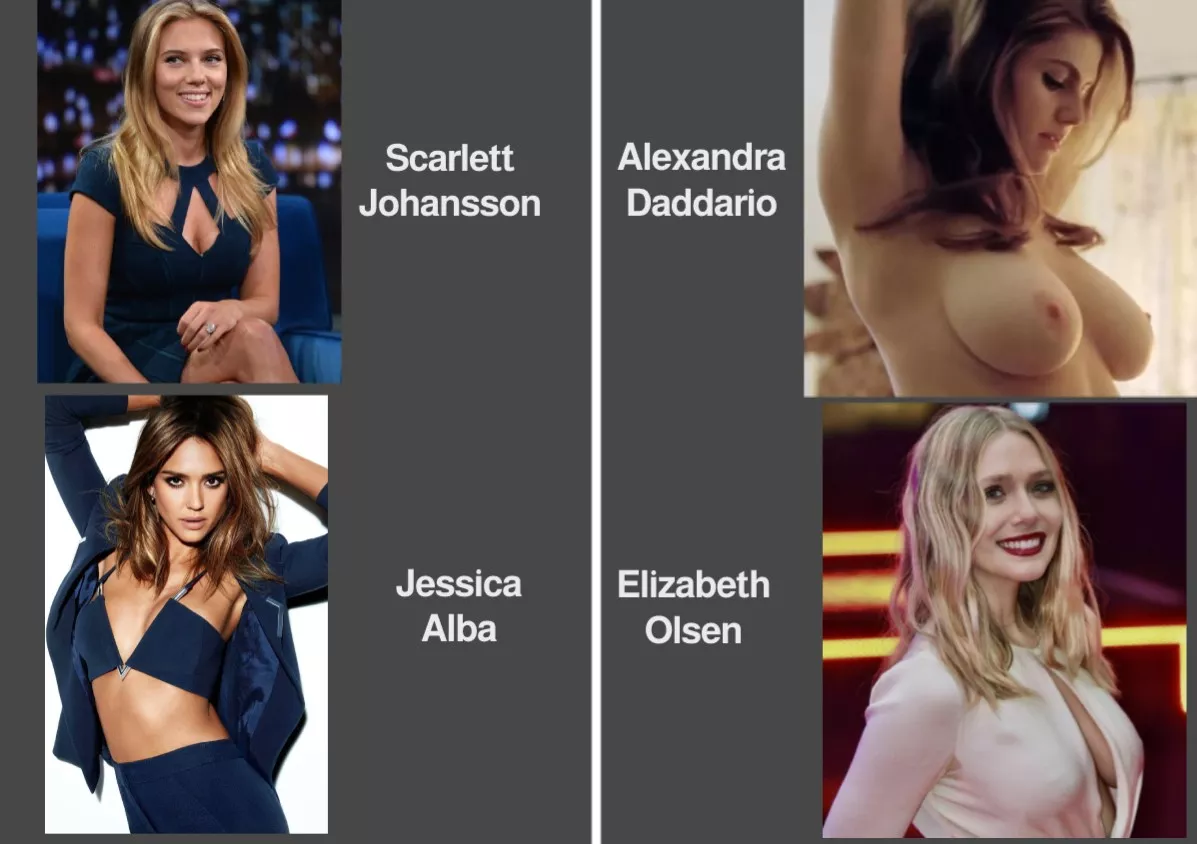 Scarlett Johansson vs. Alexandra Daddario vs. Jessica Alba vs. Elizabeth Olsen