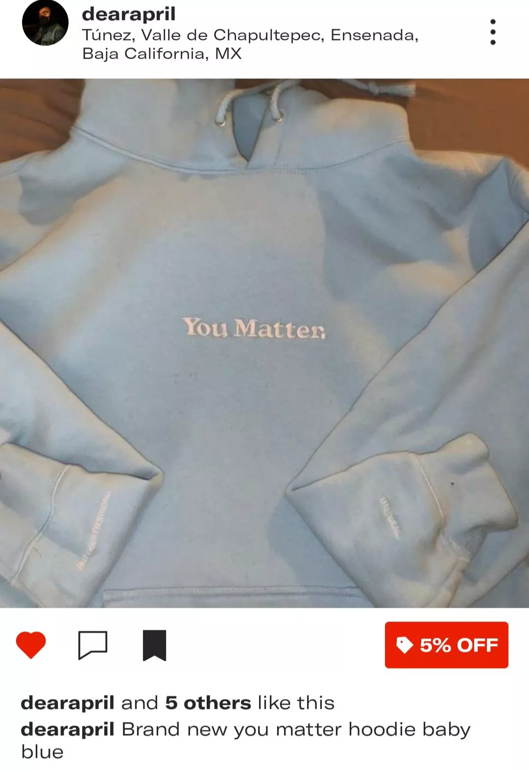 Selling a babyblue you matter hoodie new