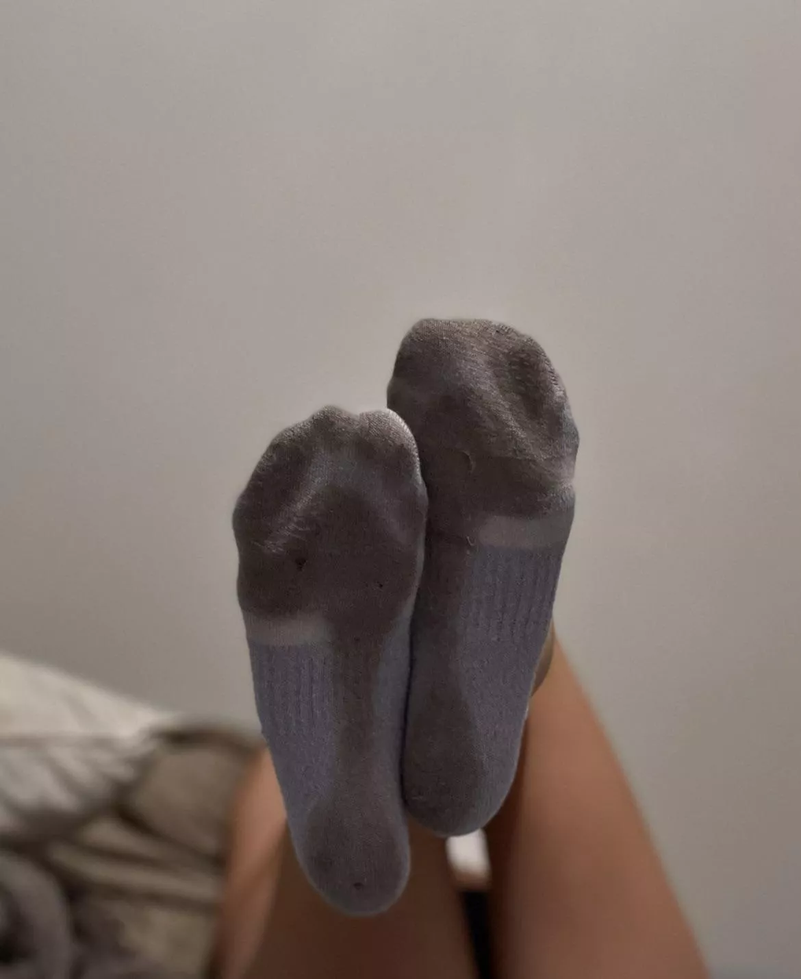 [Selling] Day two of these dirty, delicious, purple ankle socks💜😁🧦👣 Who wants a sniff?