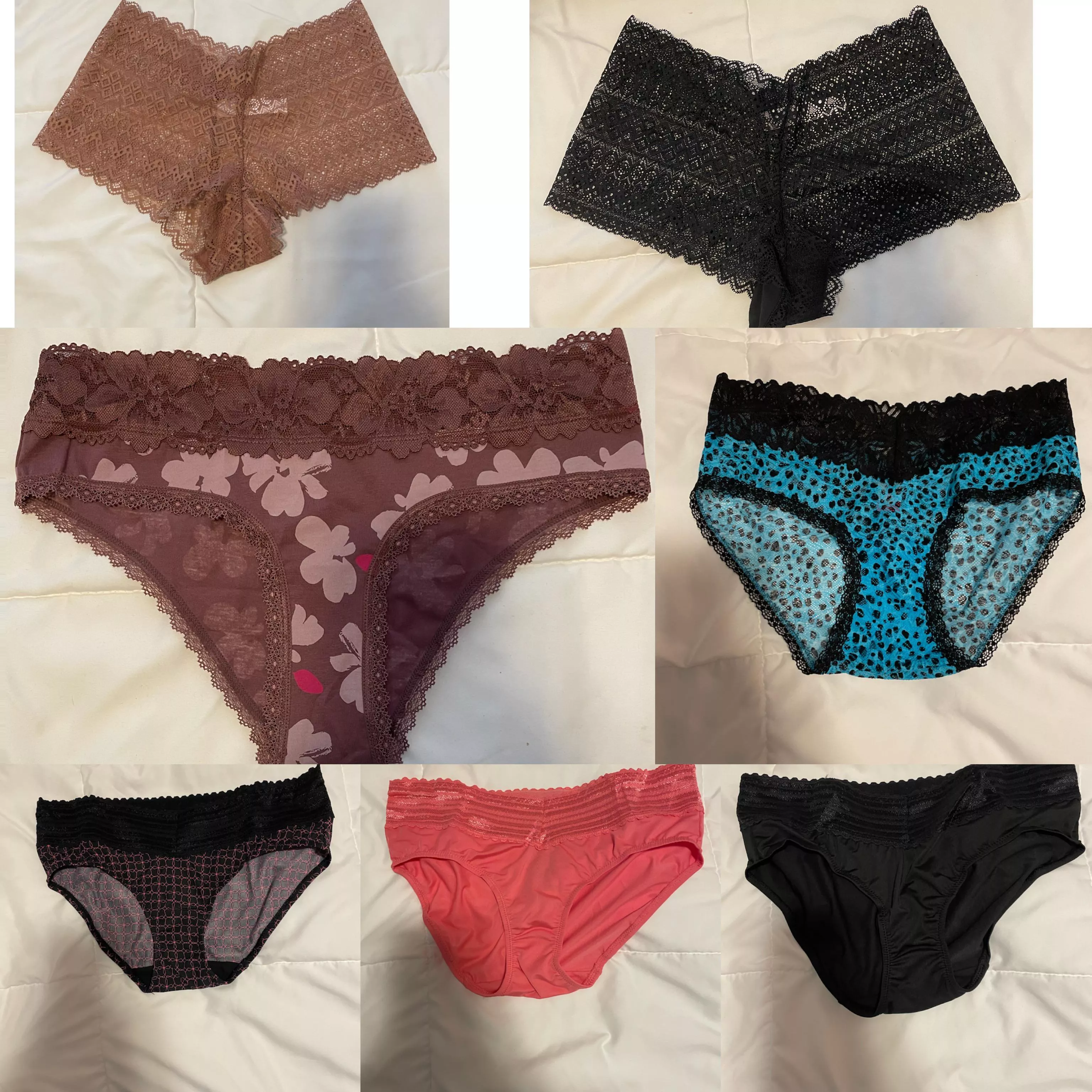 [selling] my very well worn panties that are available right now to be worn for you! Cum filled 24 hour wear with a very strong scent for $30+ shipping cokes woth two photos for proof of wear ! Ask about my add ons as well! I promise youâ€™ll love them ð