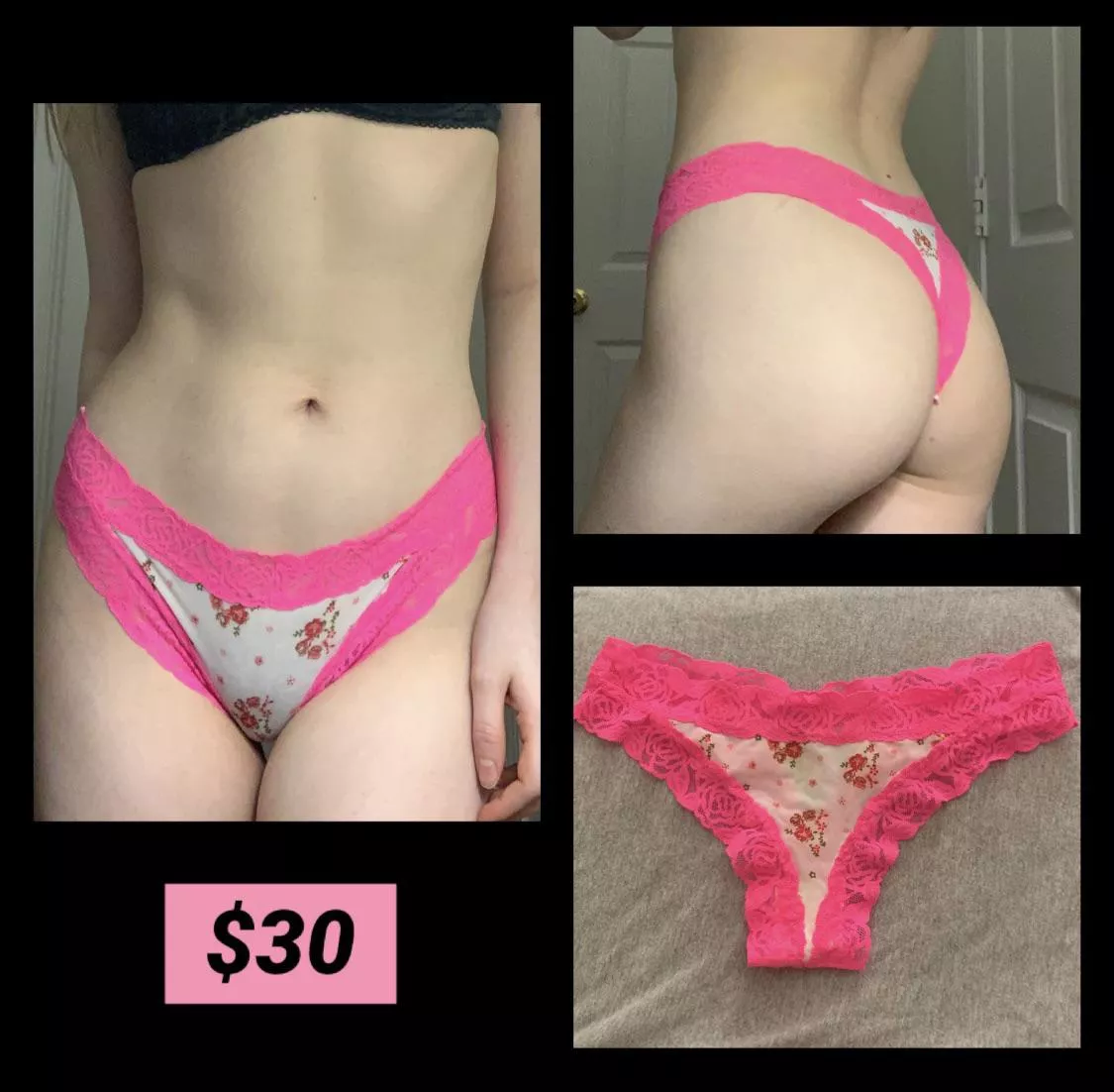 [Selling] (US) Pink floral panties 💗 DM for more details and to get on my schedule