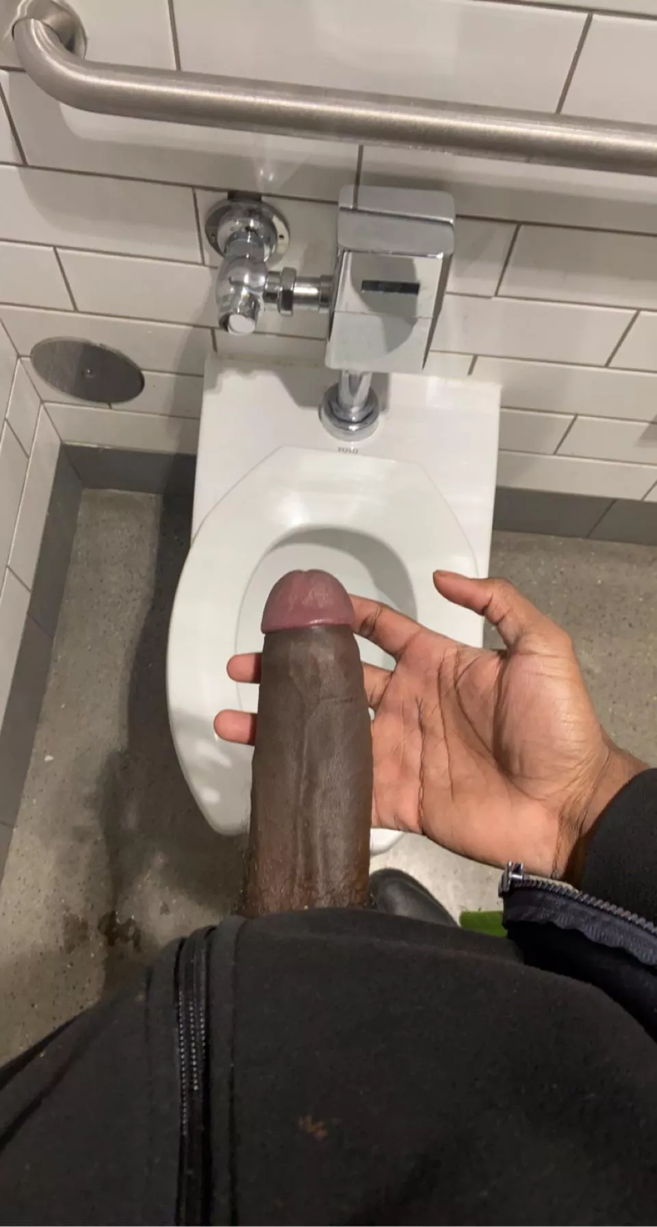 semi hard dick at work…