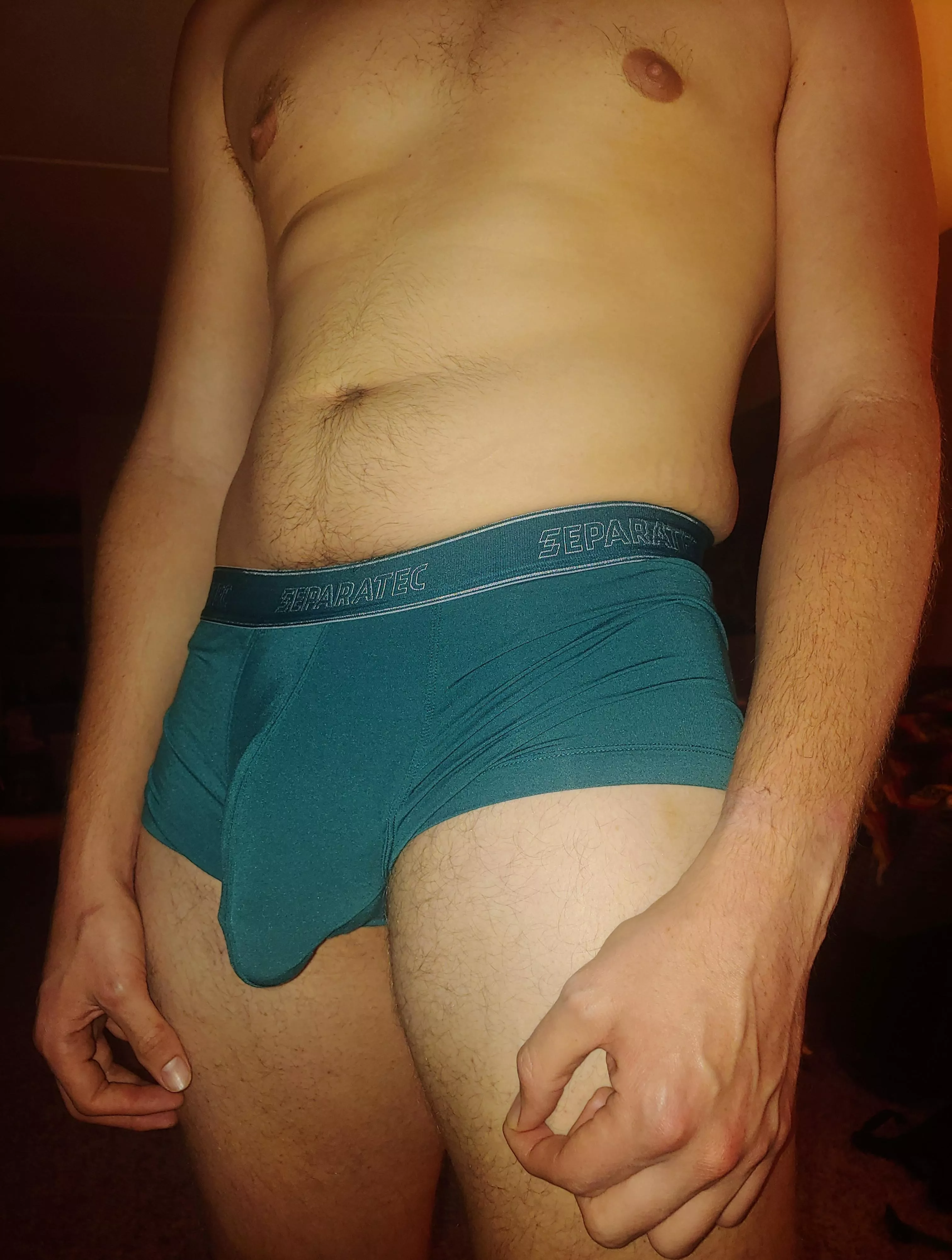 Separate dual pouch underwear is ELITE for guys with big softies who like to show off