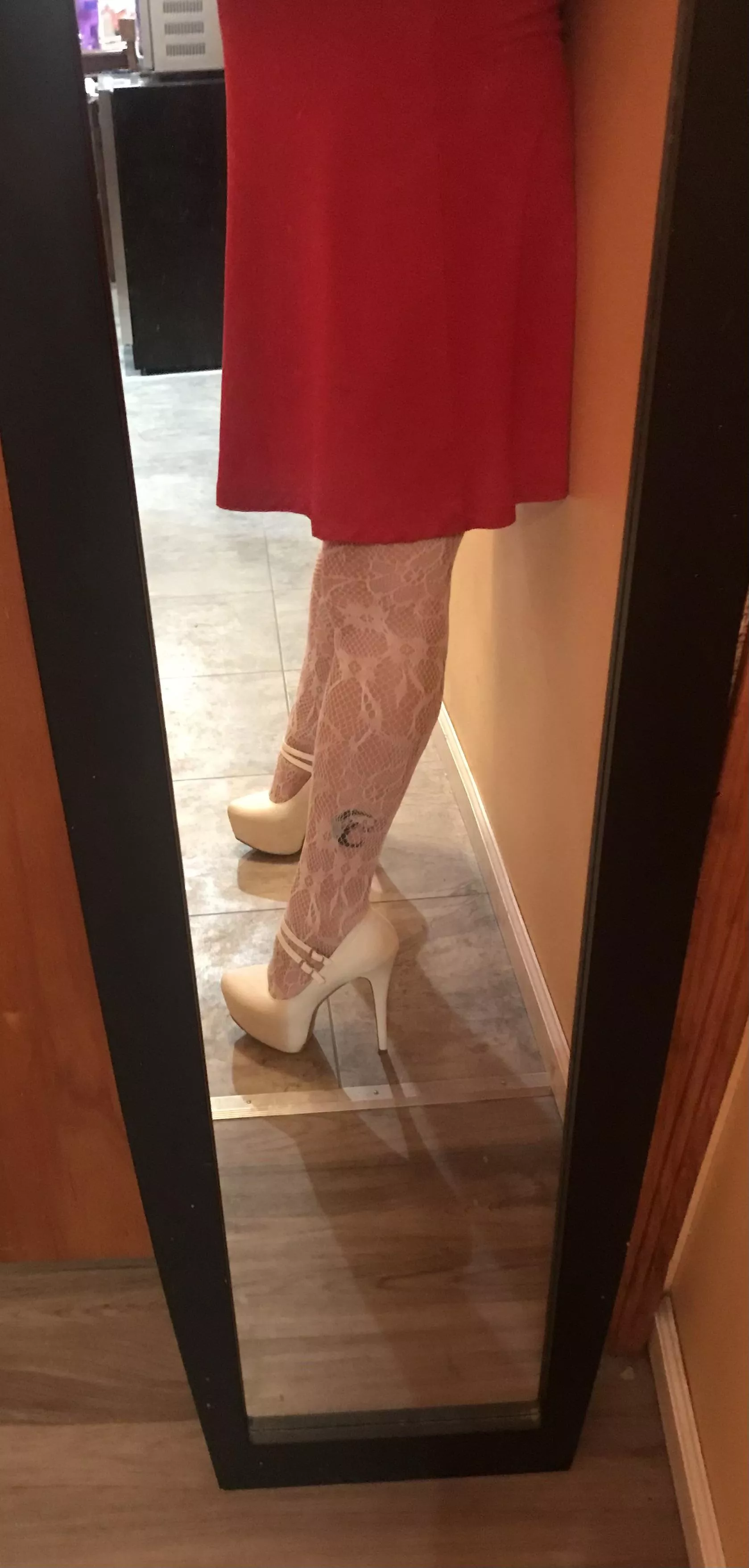 Sexy stockings go best with high heels