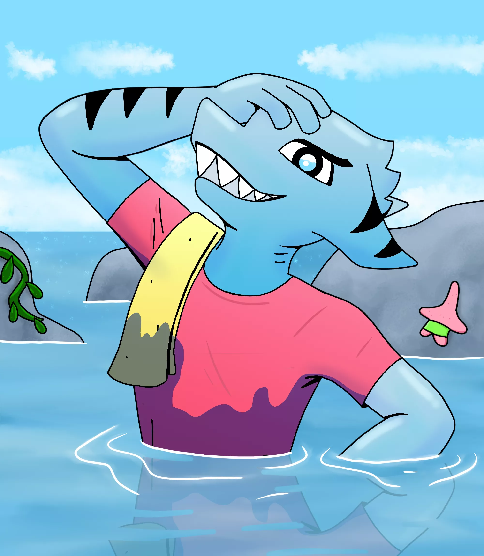 Sharkie art by me :3